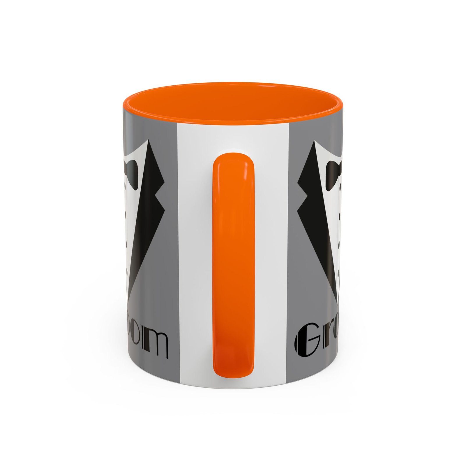 groom coffee mug, wedding gift, groomsmen party mug, black and white accent mug, engagement celebration