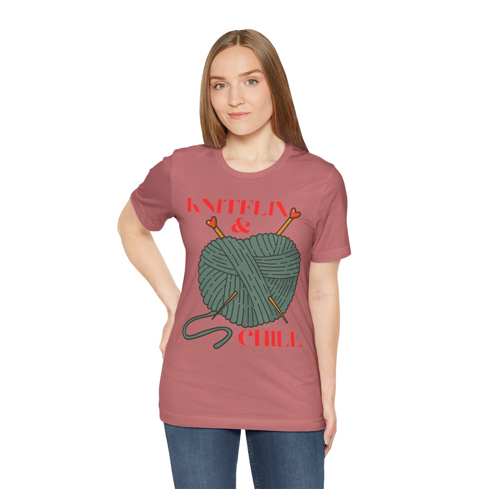 Knitflix & Chill Tee for Craft Lovers - Image 13