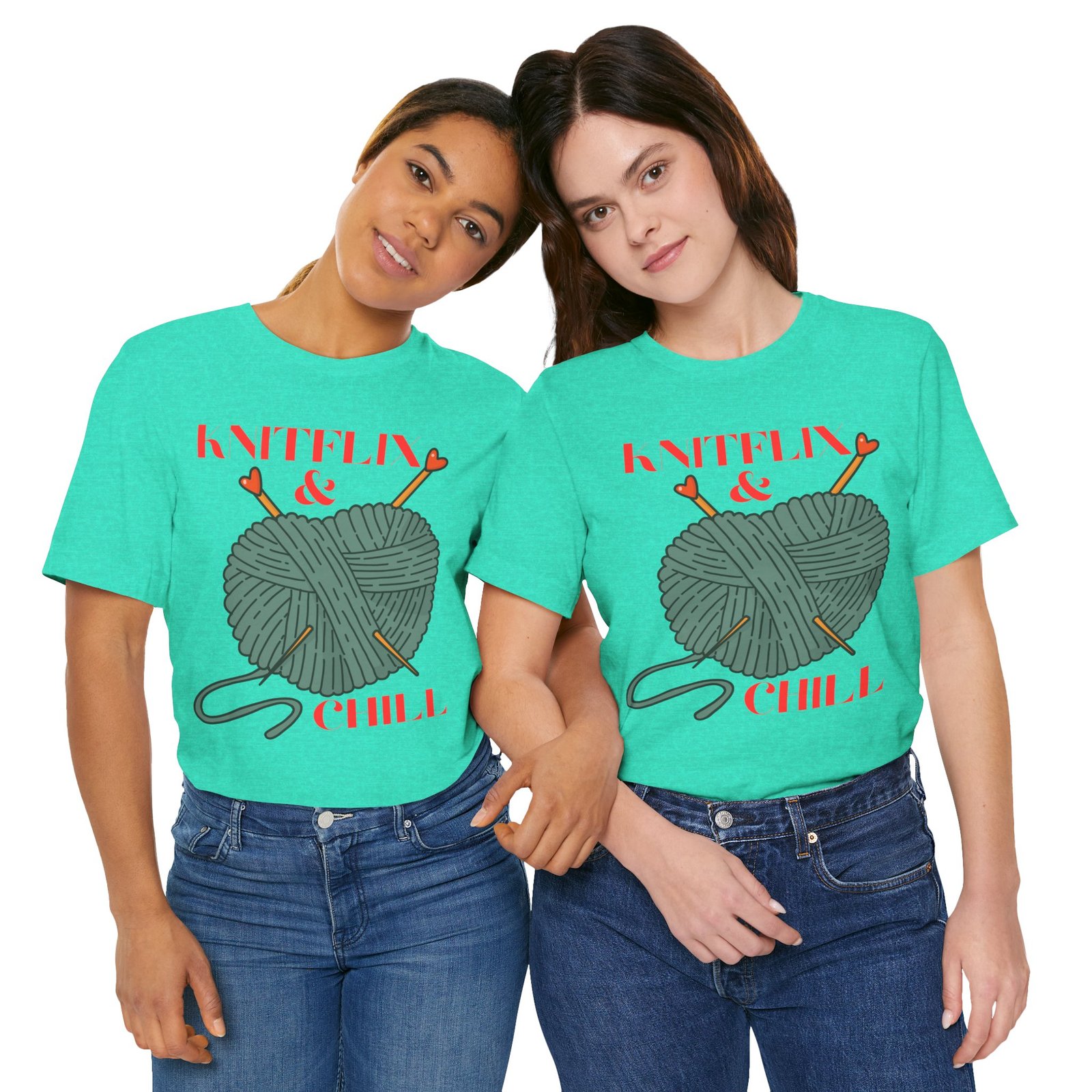 Knitflix & Chill Tee for Craft Lovers - Image 45