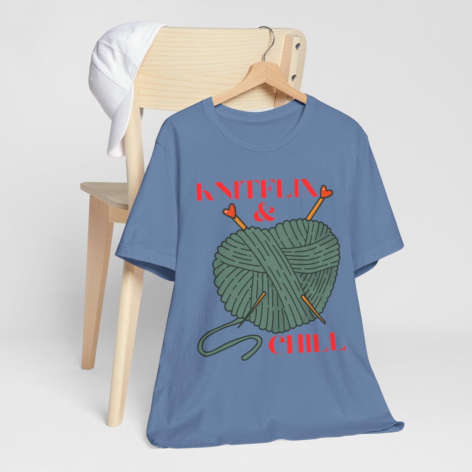 Knitflix & Chill Tee for Craft Lovers - Image 47