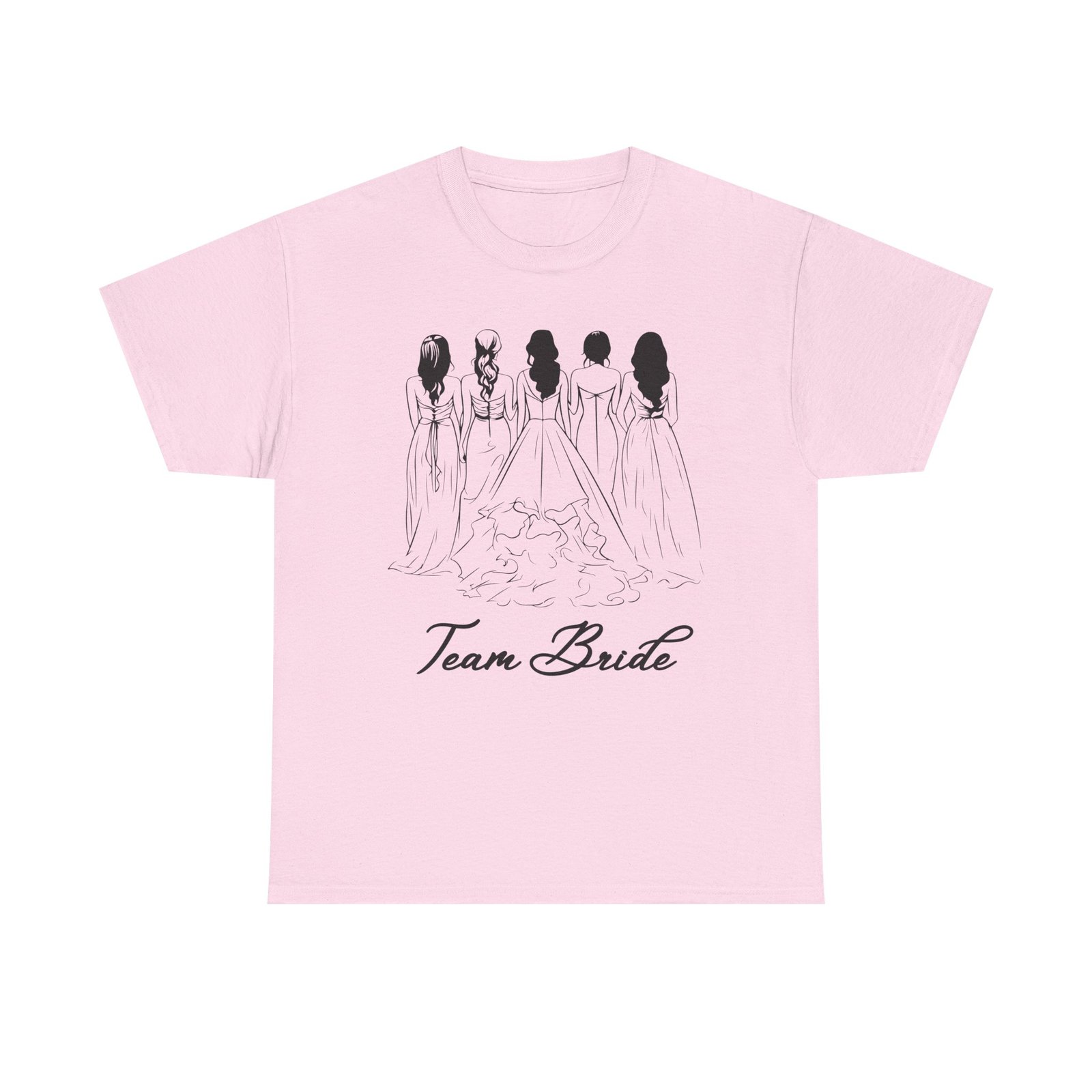 team bride unisex heavy cotton tee perfect for weddings, bridal showers, engagements, bachelorette parties, group celebrations