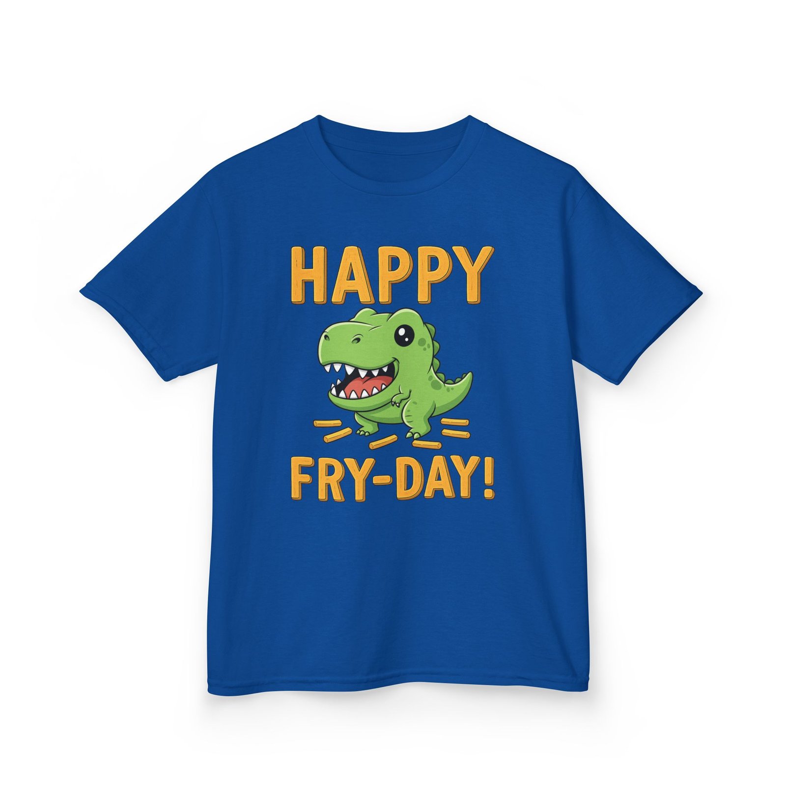 happy fry day kids tee, fun dinosaur t shirt, kids cotton shirt, birthday gift, everyday wear, summer fun, playful tee