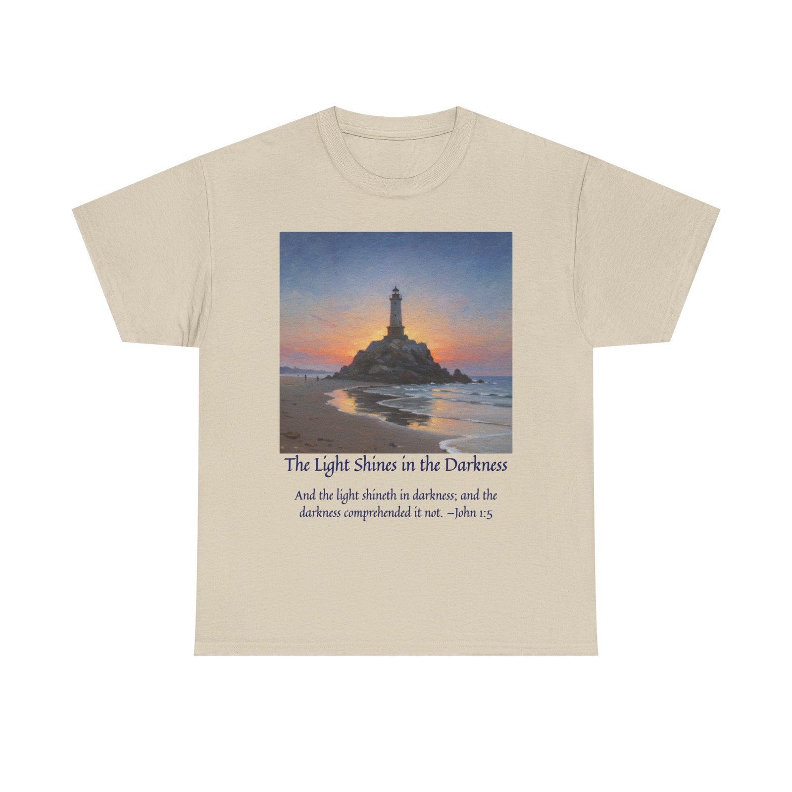light in darkness unisex cotton tee inspired by impressionist, inspirational shirt, bible verse tee, faith based apparel, perfect gift for all occasions