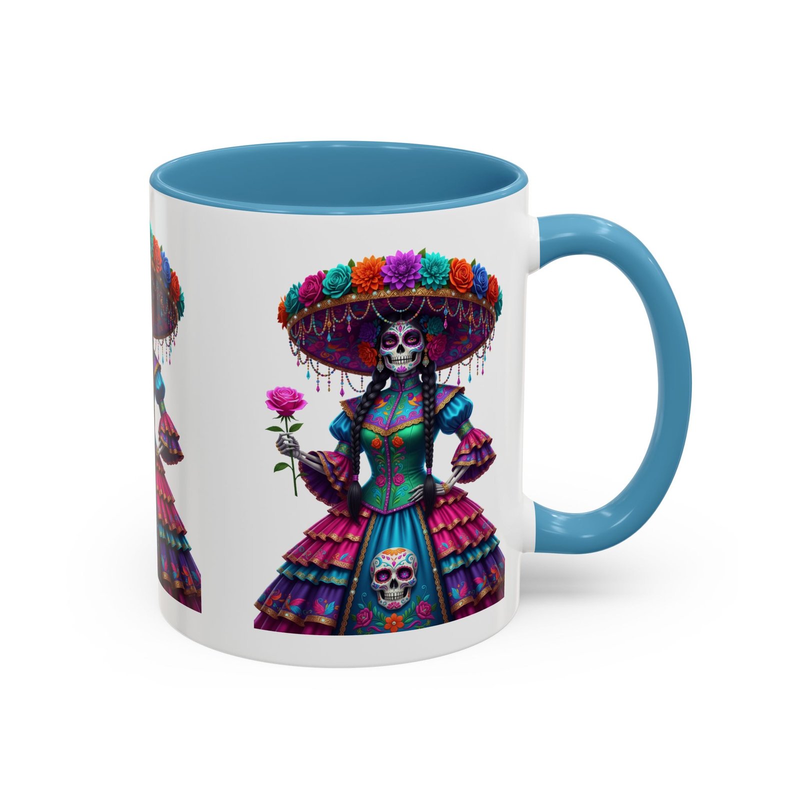 la catrina elegante – día de los muertos inspired artwork, caffeine lover gift, halloween decor, artful drinkware