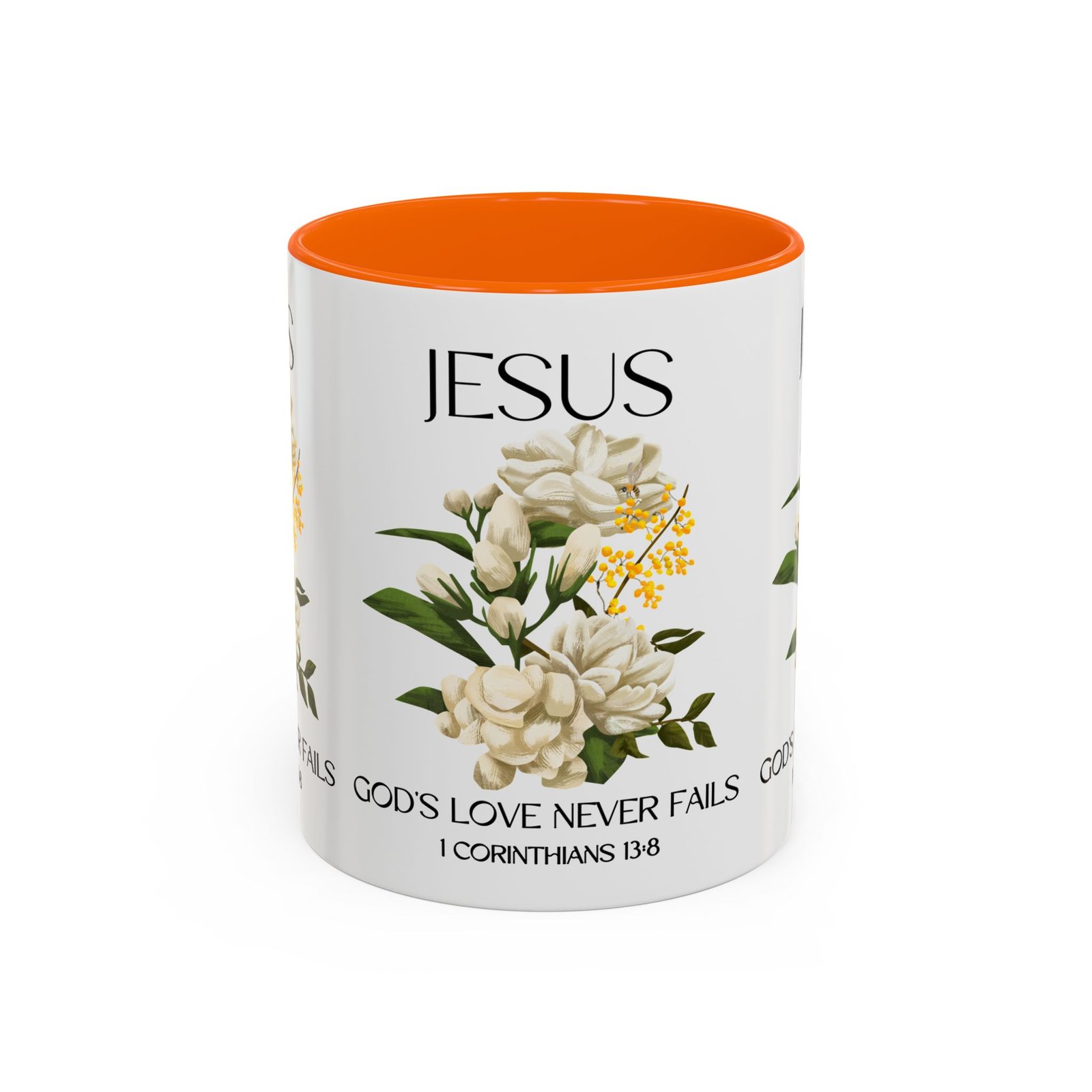 inspirational floral coffee mug 11/15 oz god's love design, christian gift, home decor, mug for faith, coffee lovers