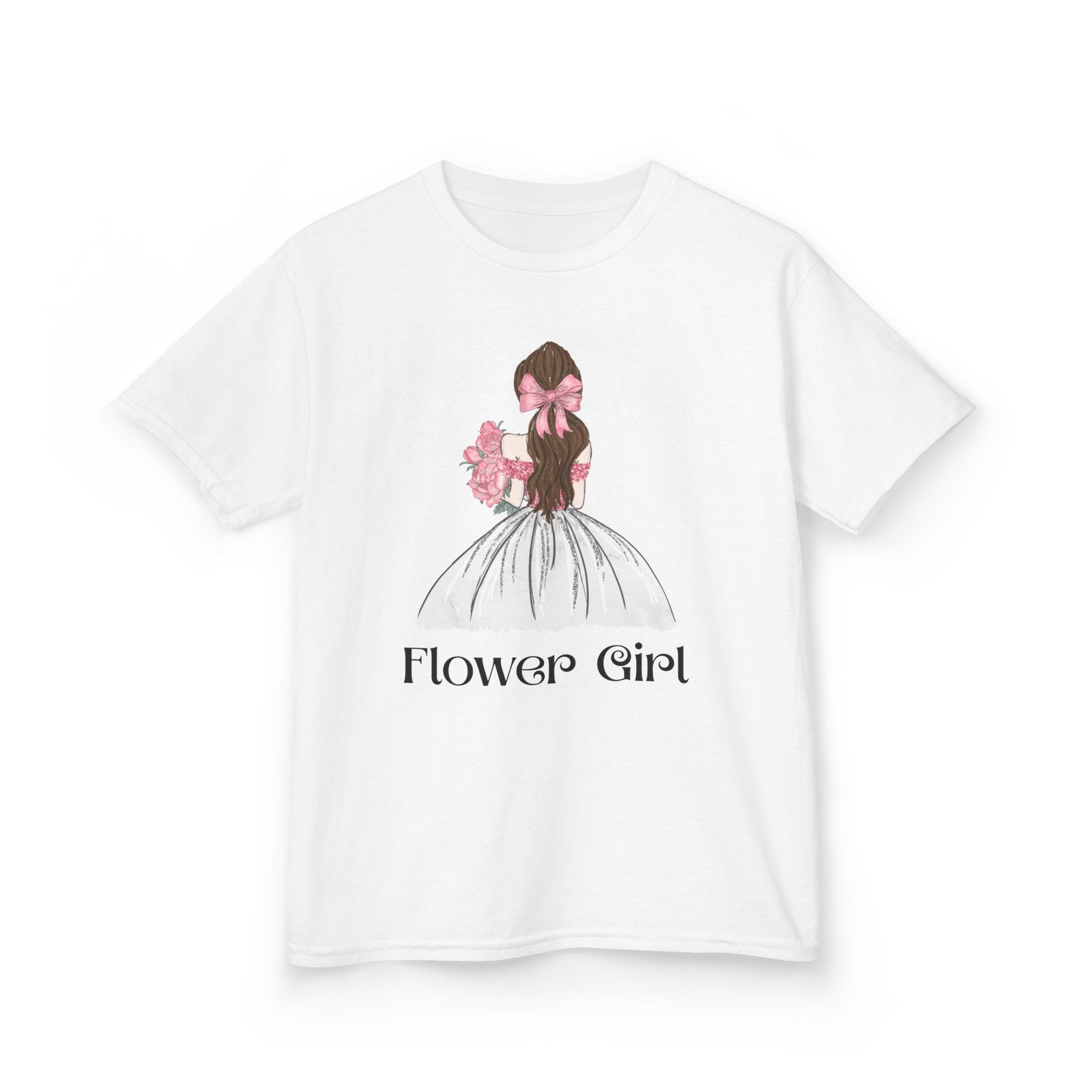 flower girl tee kids adorable cotton t shirt for weddings, birthday parties, flower girls, special occasions, stylish kids wear