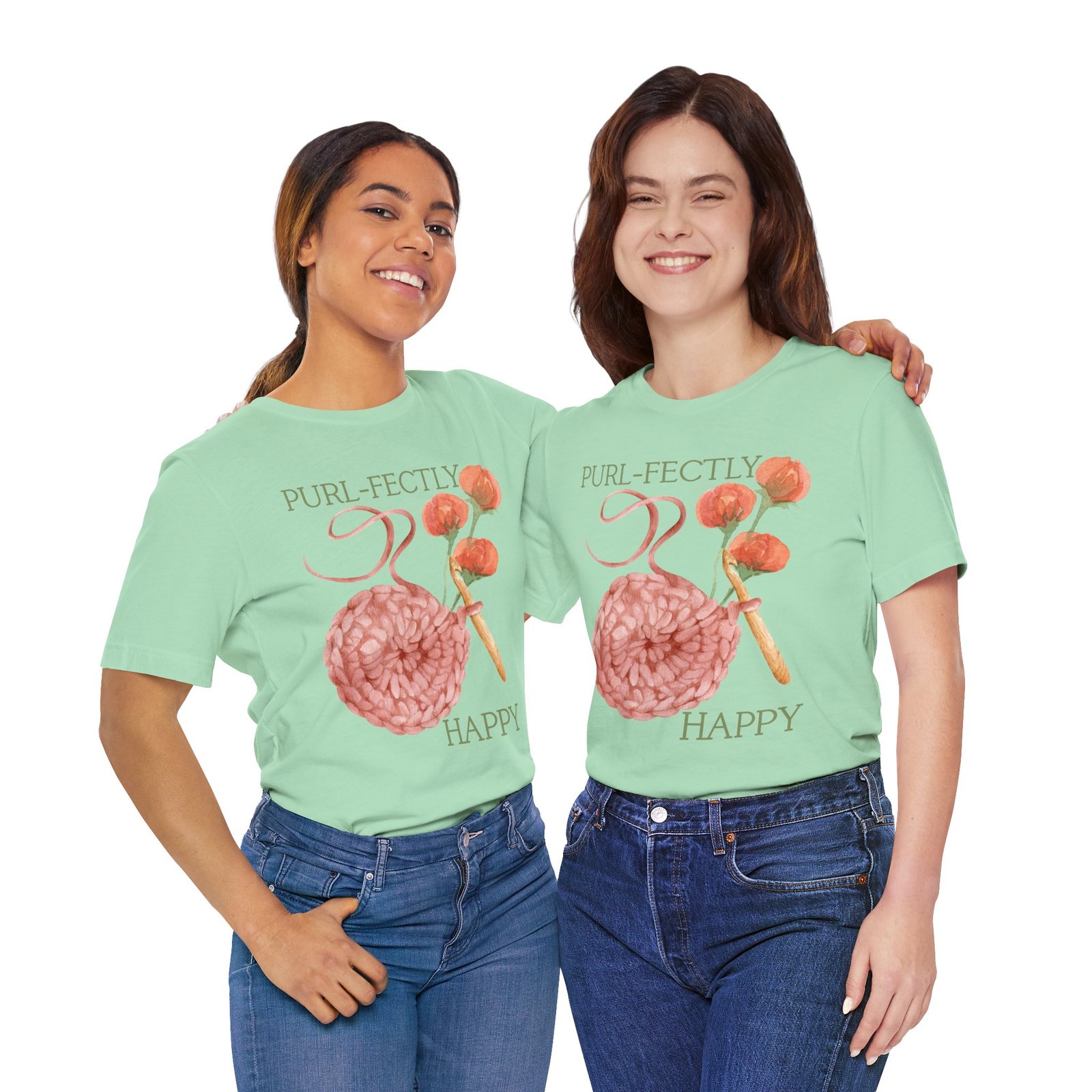Purl-fectly Happy Crafting Joy Tee -Unisex Short Sleeve Shirt - Image 62
