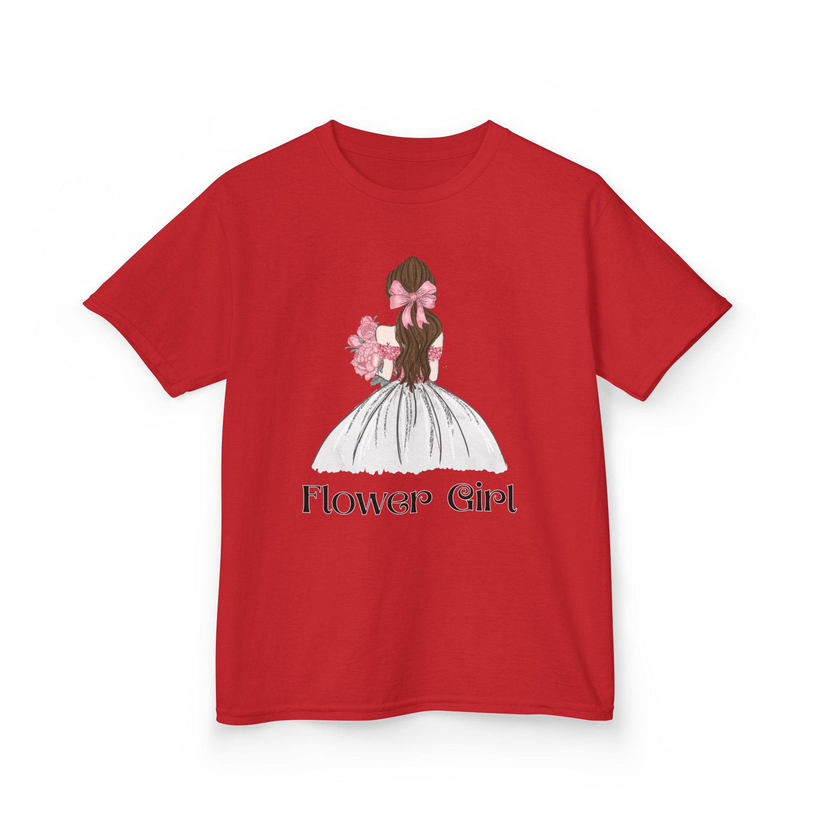 flower girl tee kids adorable cotton t shirt for weddings, birthday parties, flower girls, special occasions, stylish kids wear