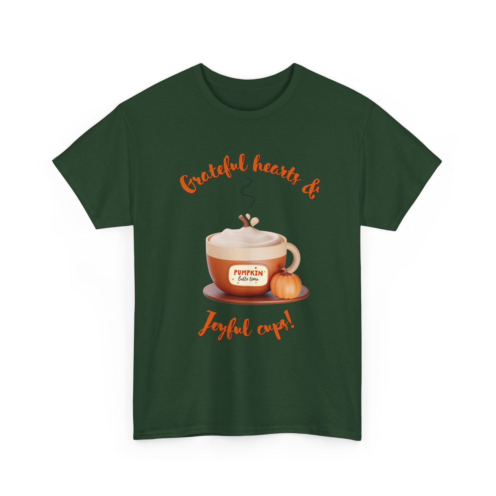 happy thanksgiving grateful hearts & joyful cups unisex tee, cozy fall t shirt, thanksgiving gift, coffee lover apparel, autumn fashion