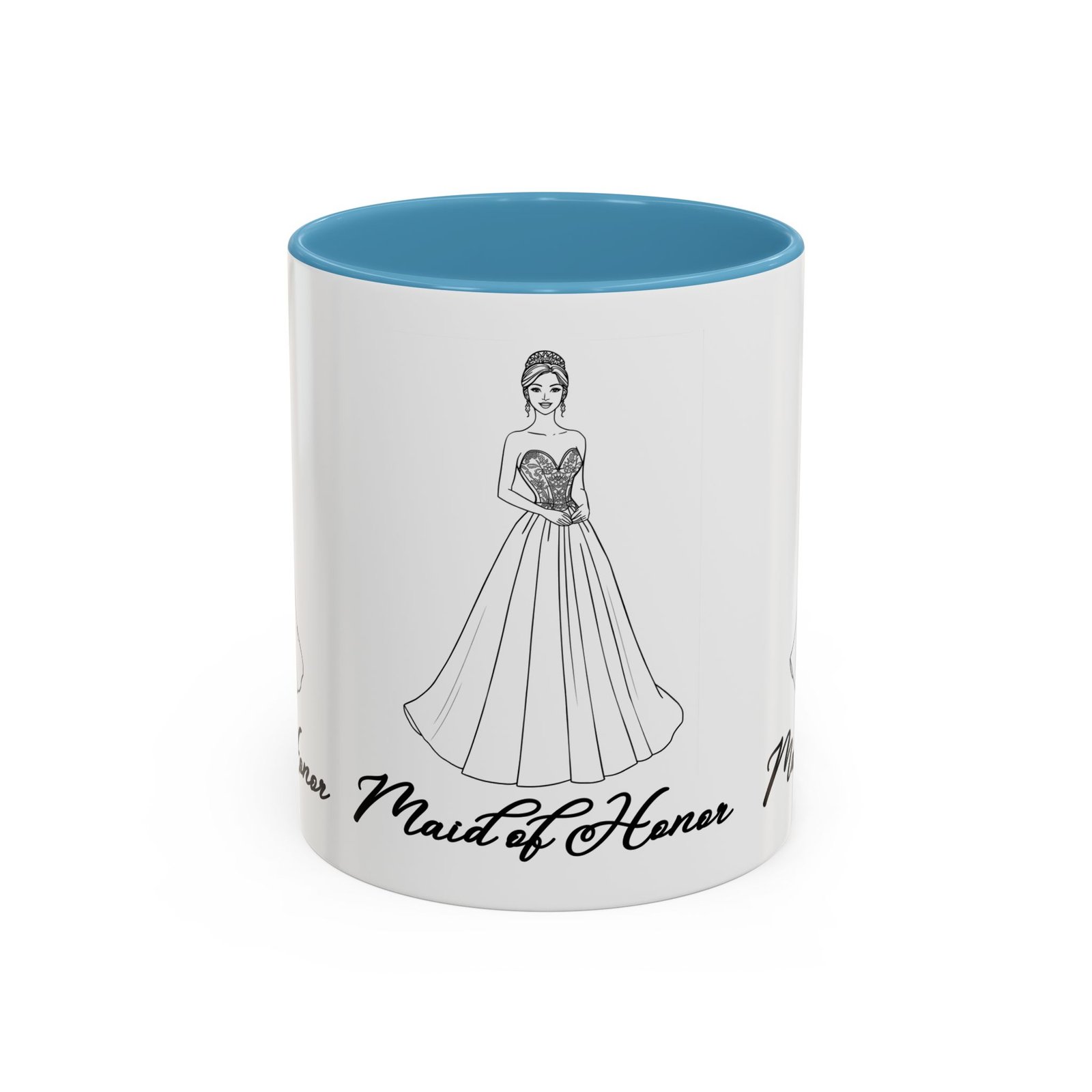 maid of honor coffee mug, bridal party gift, wedding celebration mug, customizable maid of honor cup, cute coffee lover gift