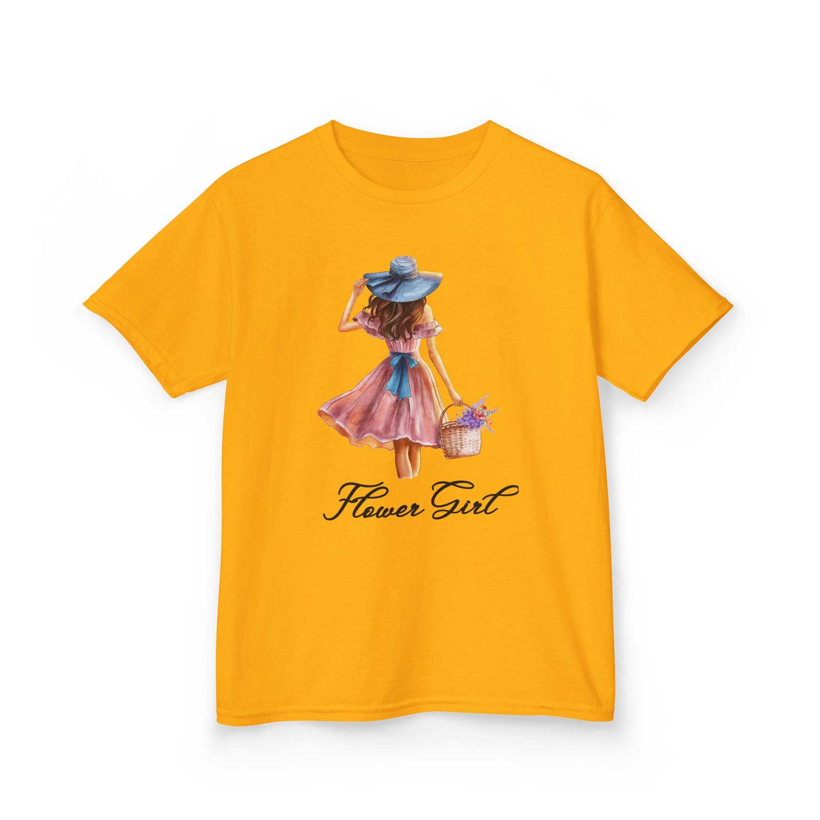 flower girl kids tee, cute kids t shirt, spring fashion, outdoor playwear, children's gift, floral design