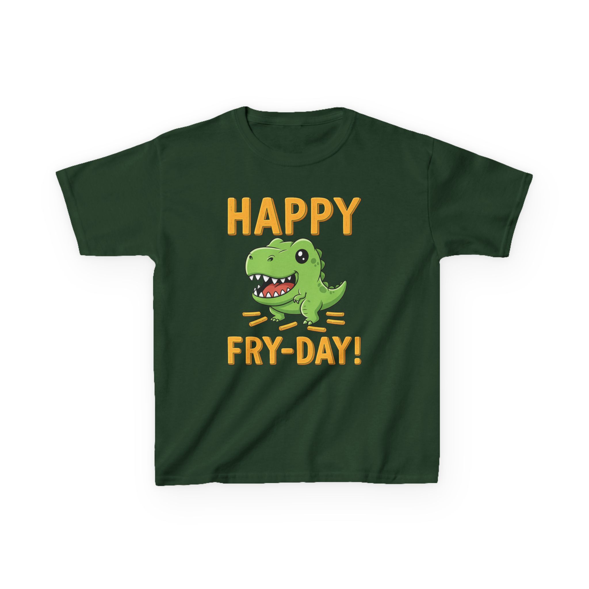 happy fry day kids tee, fun dinosaur t shirt, kids cotton shirt, birthday gift, everyday wear, summer fun, playful tee