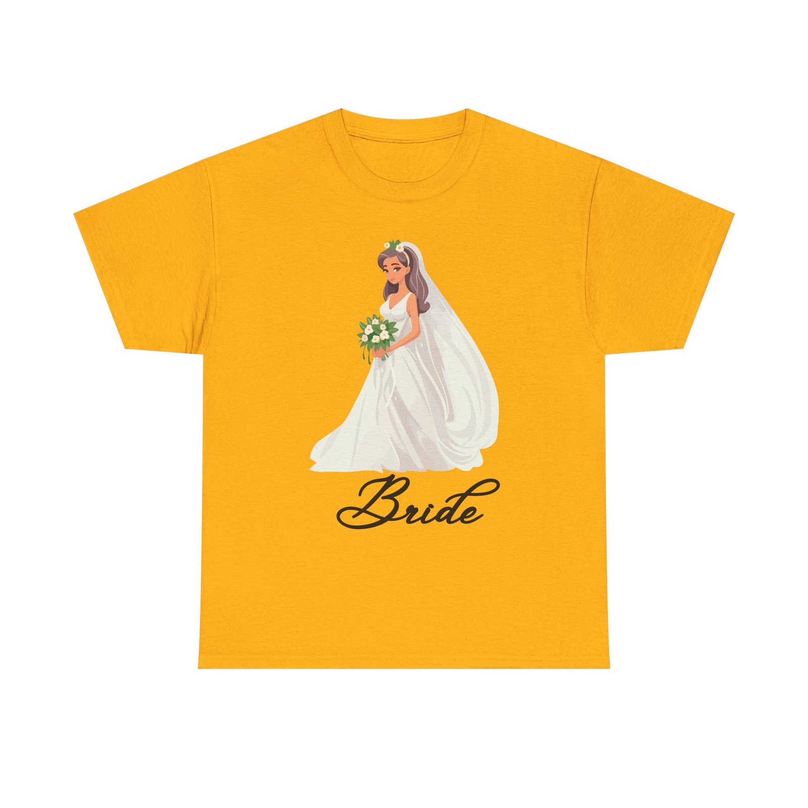 bride sketch unisex heavy cotton tee perfect for weddings, bridal showers, bachelorette parties, engagements, and gifts