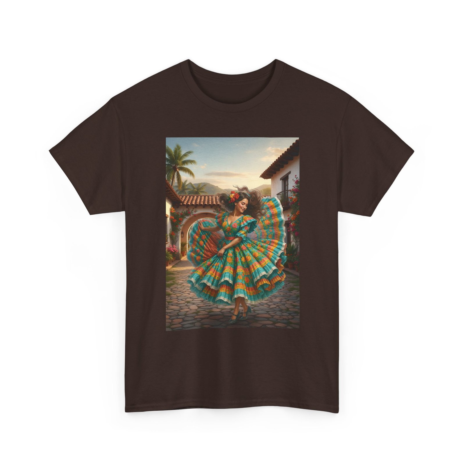 folklórico dancer vibrant graphic tee perfect for festivals, casual outings, gifts, dance lovers, unisex fashion