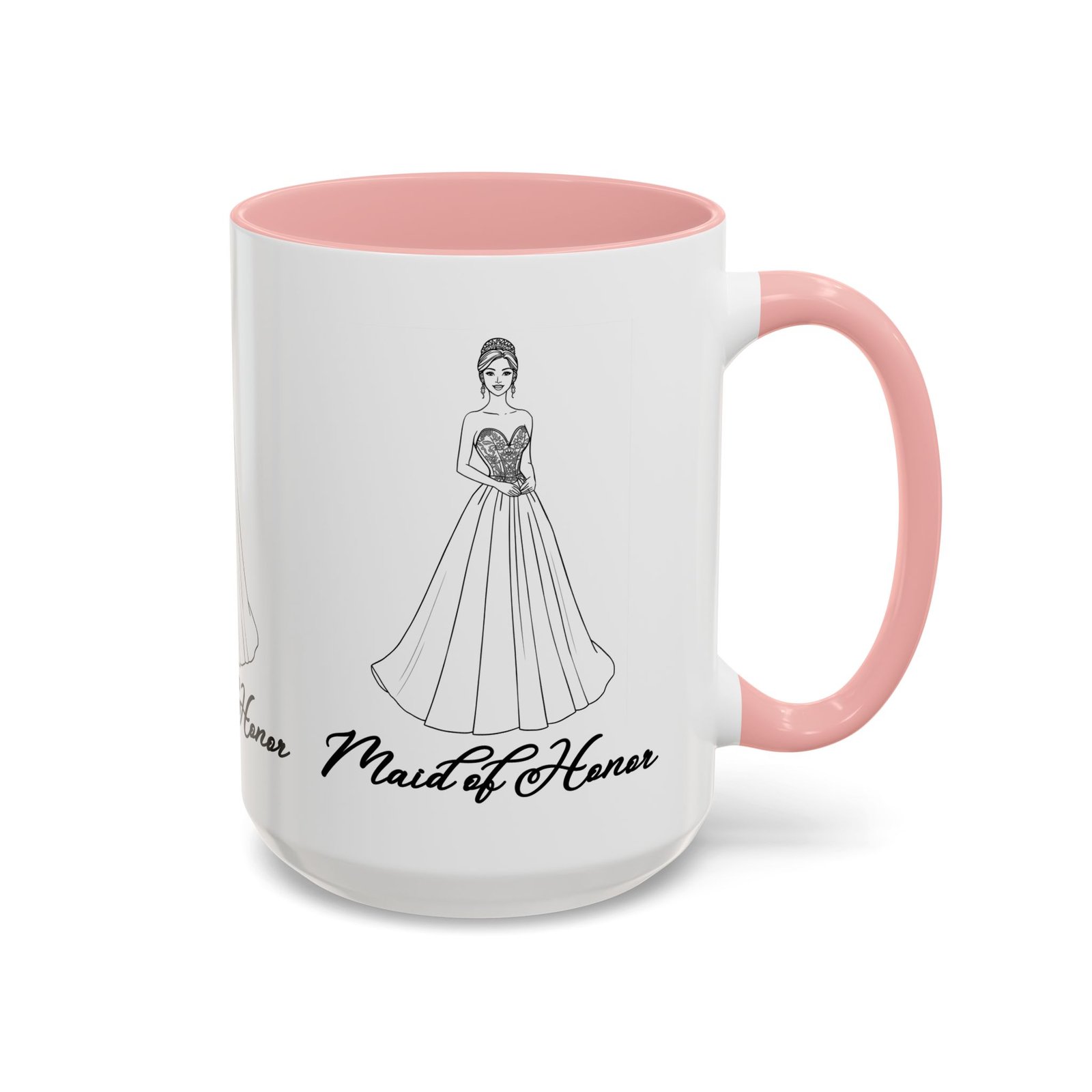 maid of honor coffee mug, bridal party gift, wedding celebration mug, customizable maid of honor cup, cute coffee lover gift