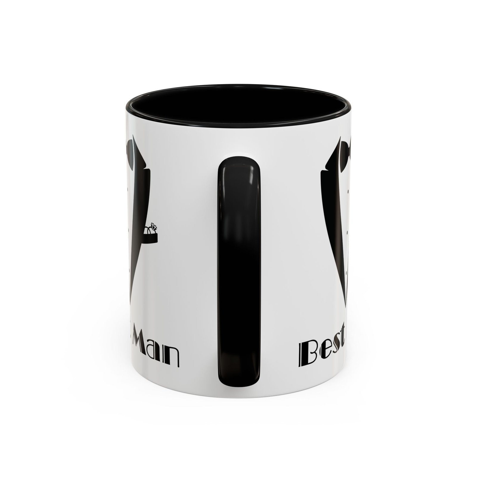 best man accent coffee mug 11/15 oz, groom’s gift, wedding party favor, unique best man gift, black and white coffee cup