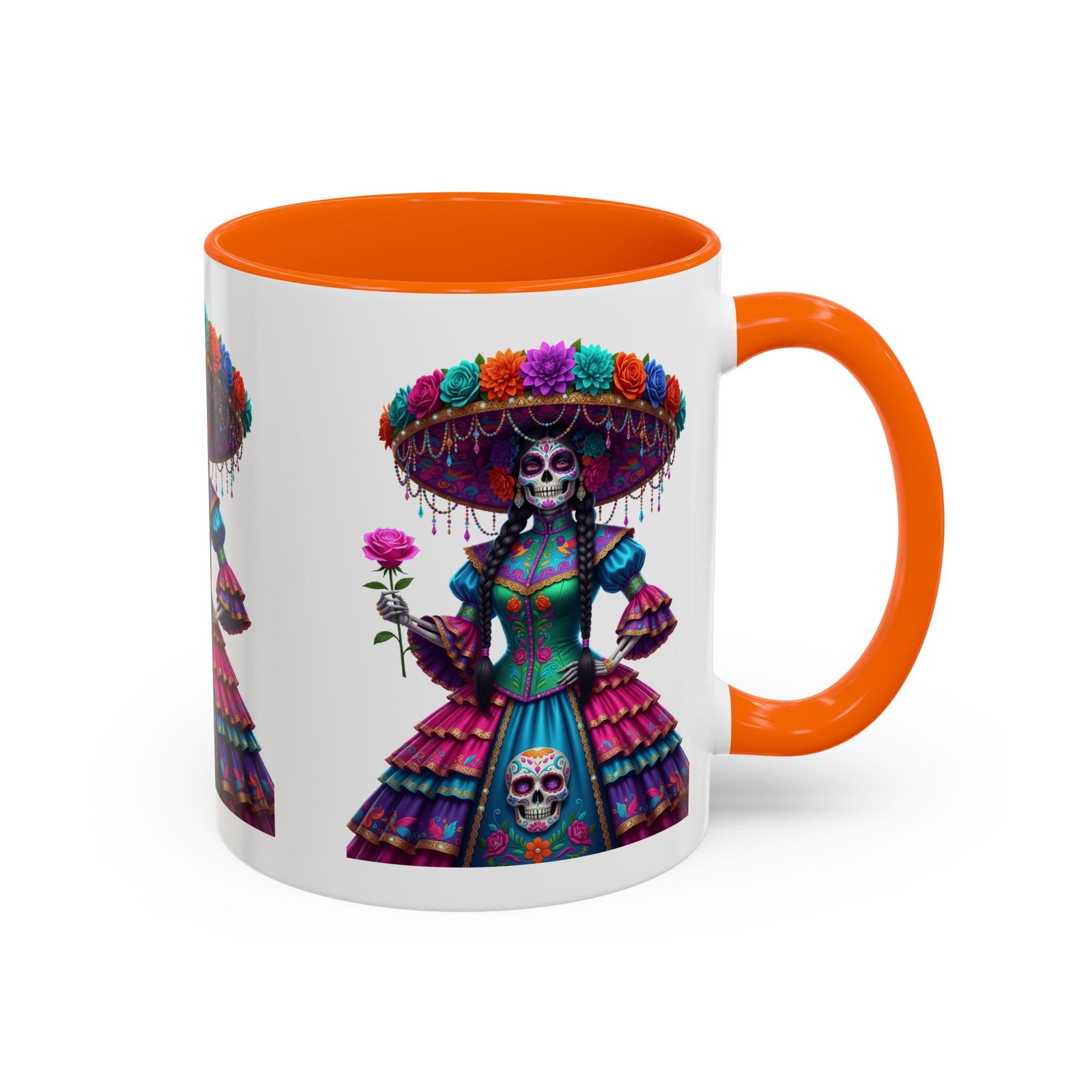 la catrina elegante – día de los muertos inspired artwork, caffeine lover gift, halloween decor, artful drinkware