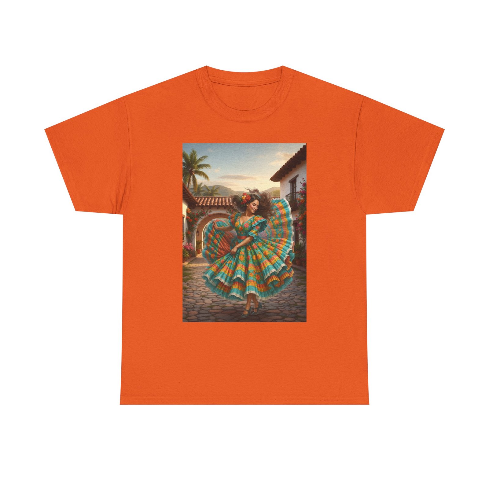 folklórico dancer vibrant graphic tee perfect for festivals, casual outings, gifts, dance lovers, unisex fashion