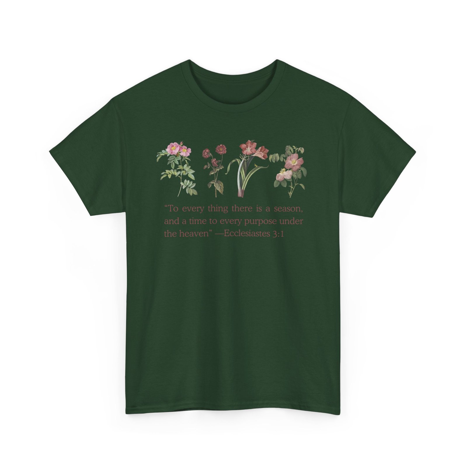 christian biblical inspirational floral quote tee, nature lover gift, eco friendly fashion, casual everyday wear