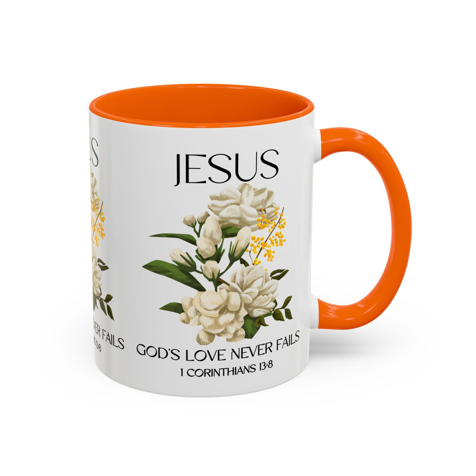 inspirational floral coffee mug 11/15 oz god's love design, christian gift, home decor, mug for faith, coffee lovers