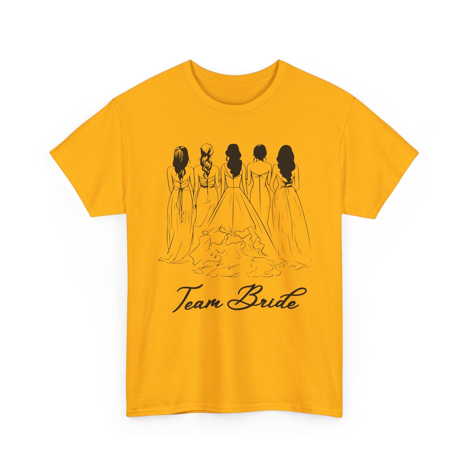 team bride unisex heavy cotton tee perfect for weddings, bridal showers, engagements, bachelorette parties, group celebrations