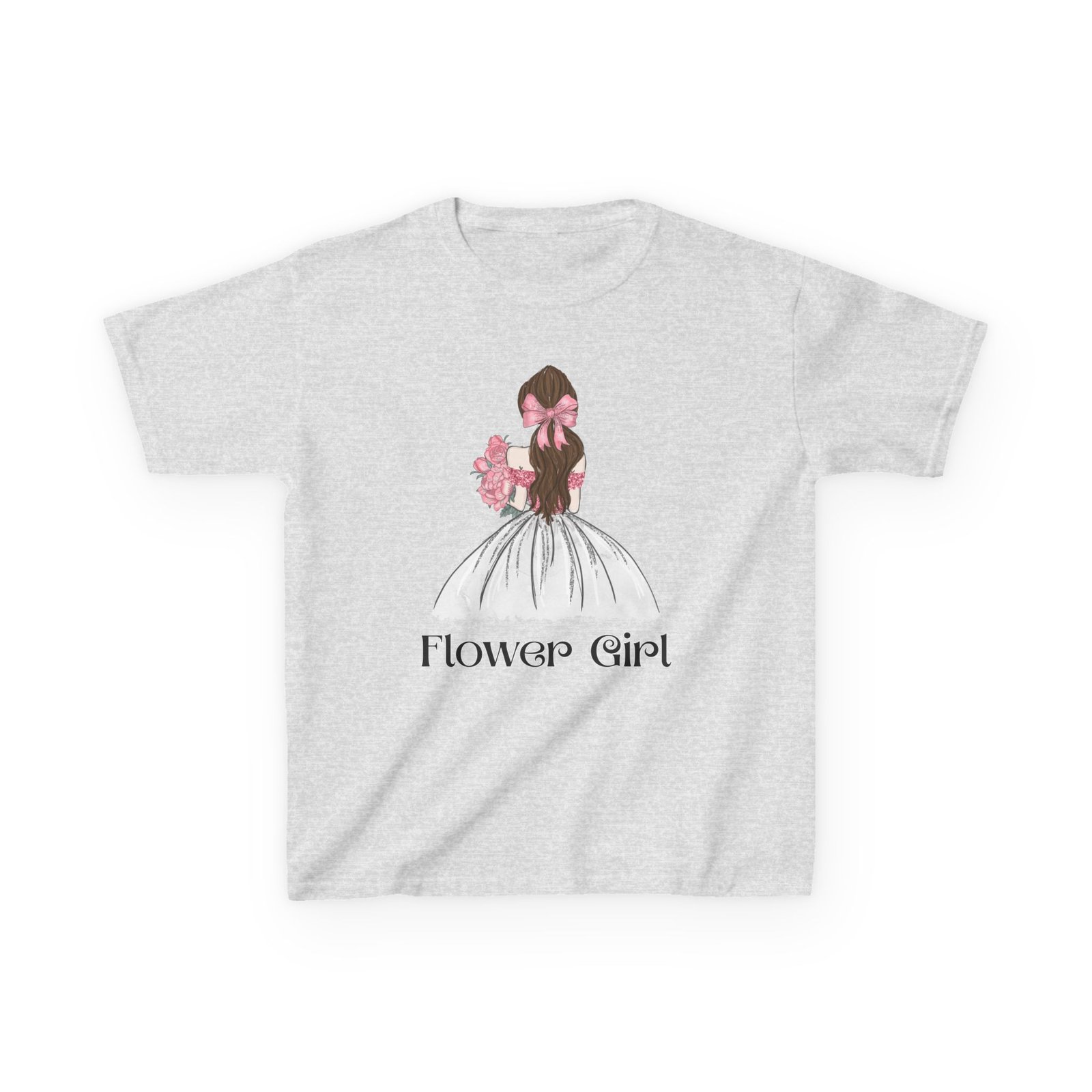 flower girl tee kids adorable cotton t shirt for weddings, birthday parties, flower girls, special occasions, stylish kids wear