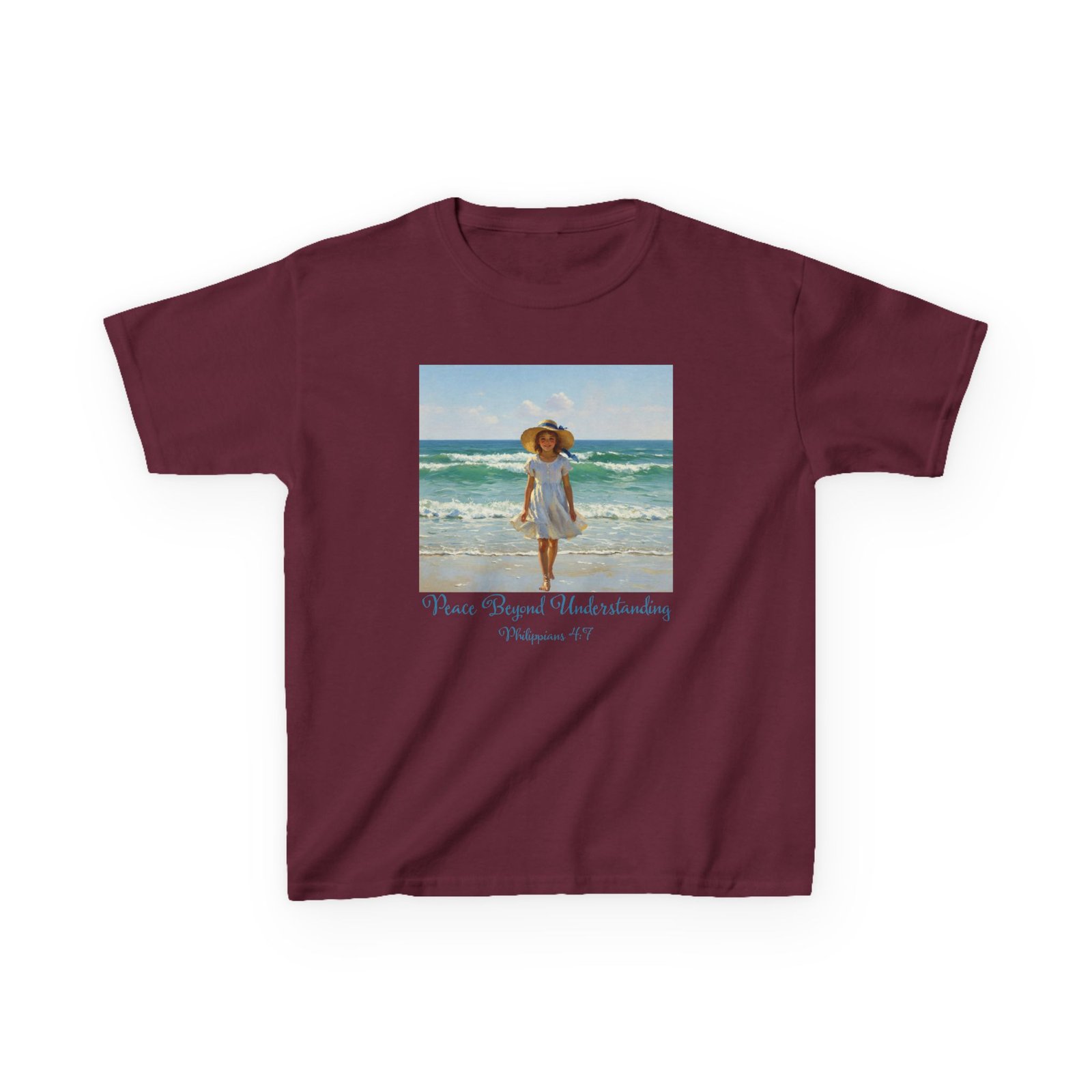 whimsical girl at the beach fun kids tee, summer shirt, beach day tee, vacation outfit, cute kids clothing