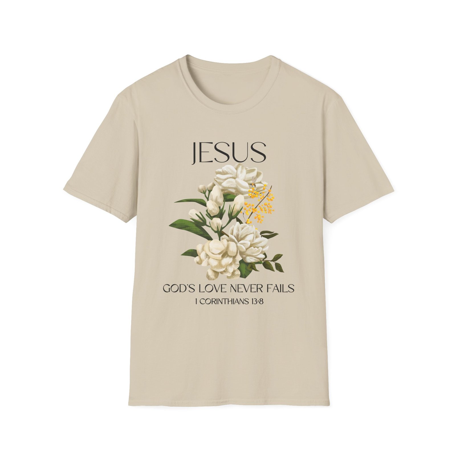 jesus floral faith t shirt christian graphic tee, inspirational gift, religious apparel, casualwear, unisex