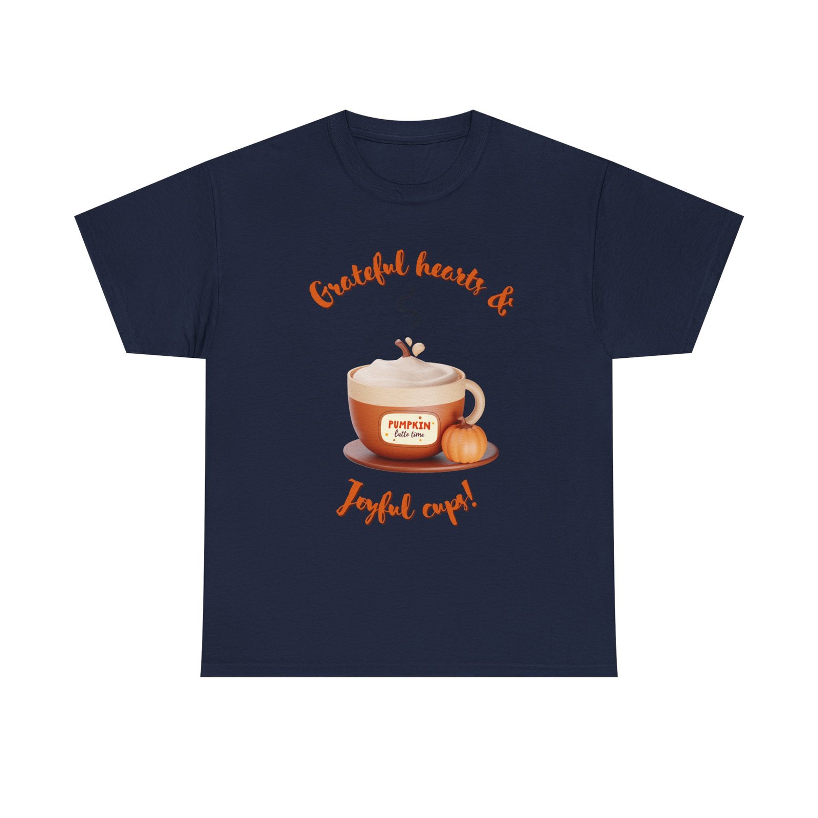 happy thanksgiving grateful hearts & joyful cups unisex tee, cozy fall t shirt, thanksgiving gift, coffee lover apparel, autumn fashion