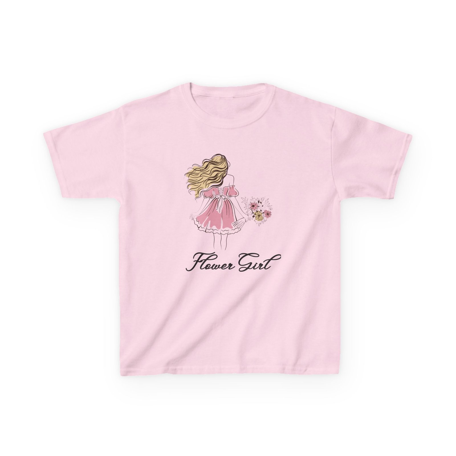 flower girl kids tee, cute kids t shirt, children's wedding outfit, floral graphic tee, birthday gift for girls, summer apparel