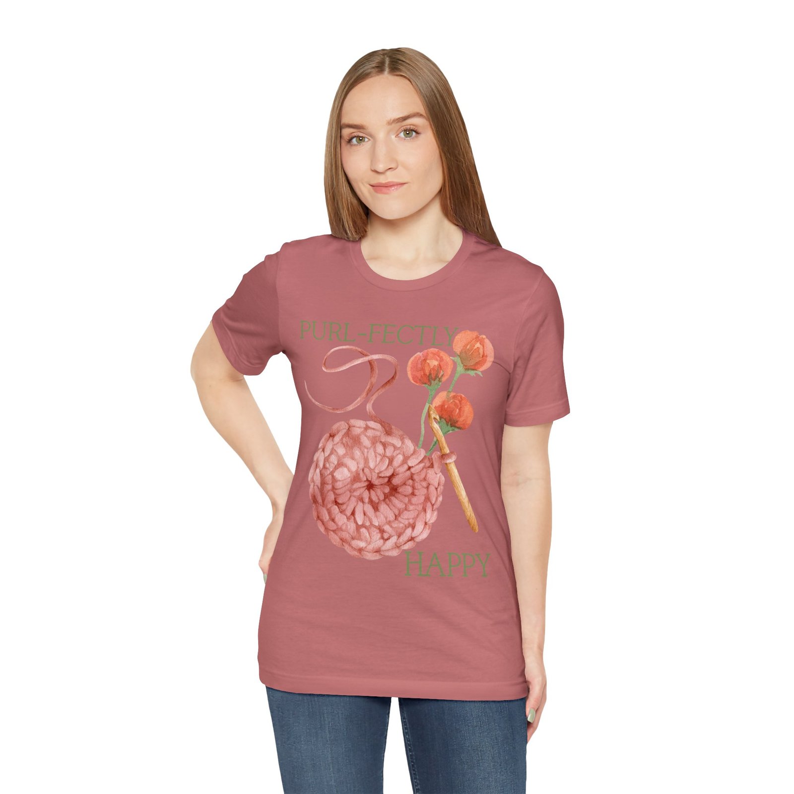 Purl-fectly Happy Crafting Joy Tee -Unisex Short Sleeve Shirt - Image 24