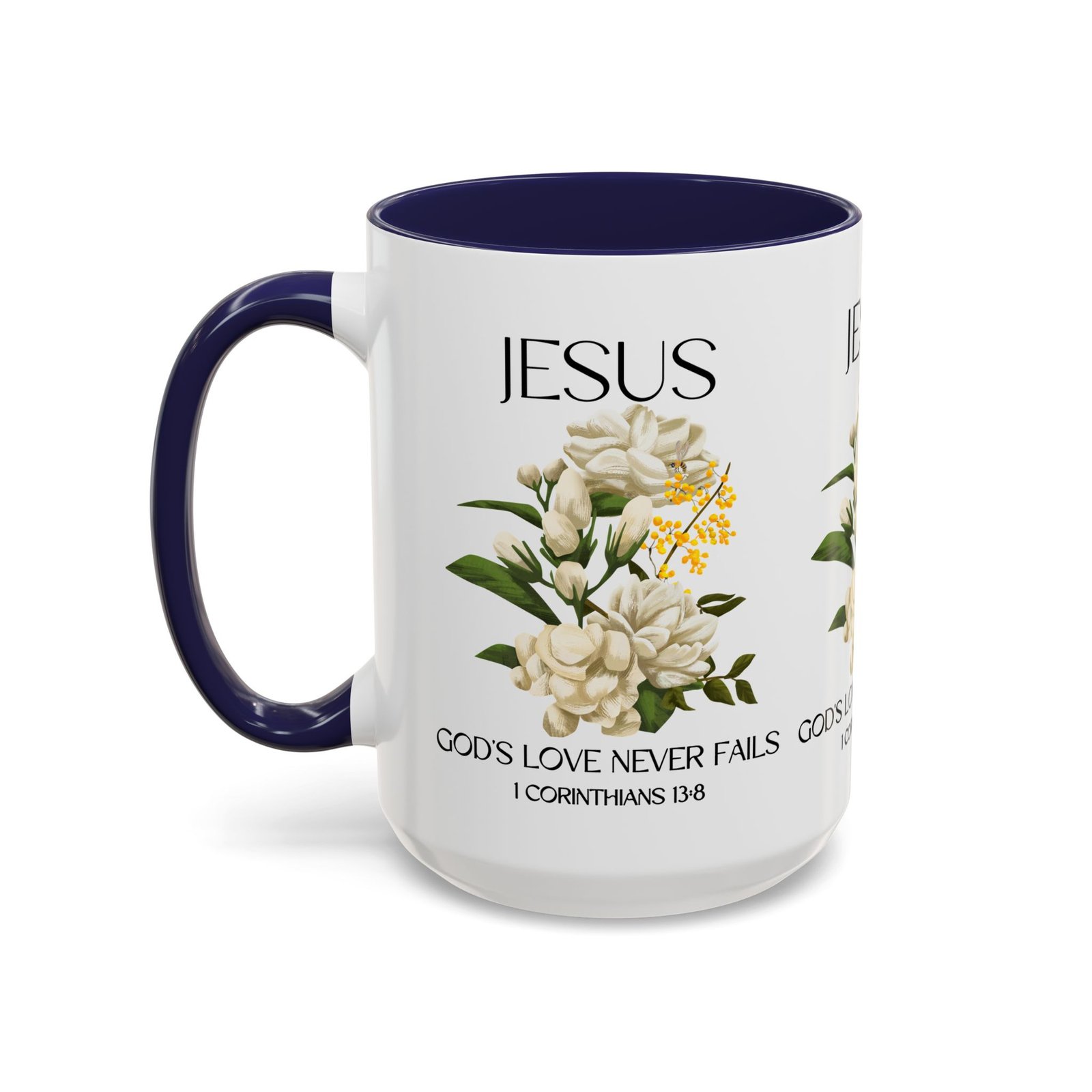 inspirational floral coffee mug 11/15 oz god's love design, christian gift, home decor, mug for faith, coffee lovers