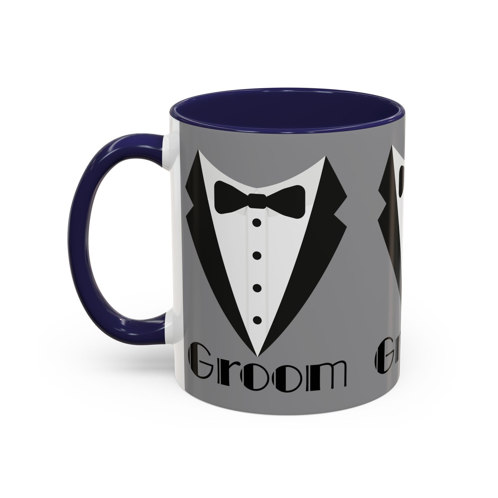 groom coffee mug, wedding gift, groomsmen party mug, black and white accent mug, engagement celebration