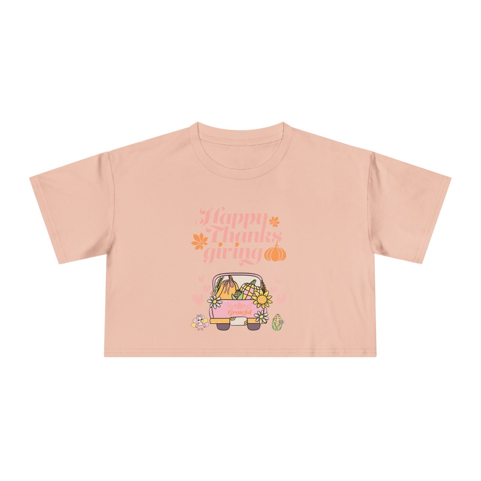 thanksgiving women's crop tee, casual t shirt, fall fashion, thanksgiving gift, cute thanksgiving apparel