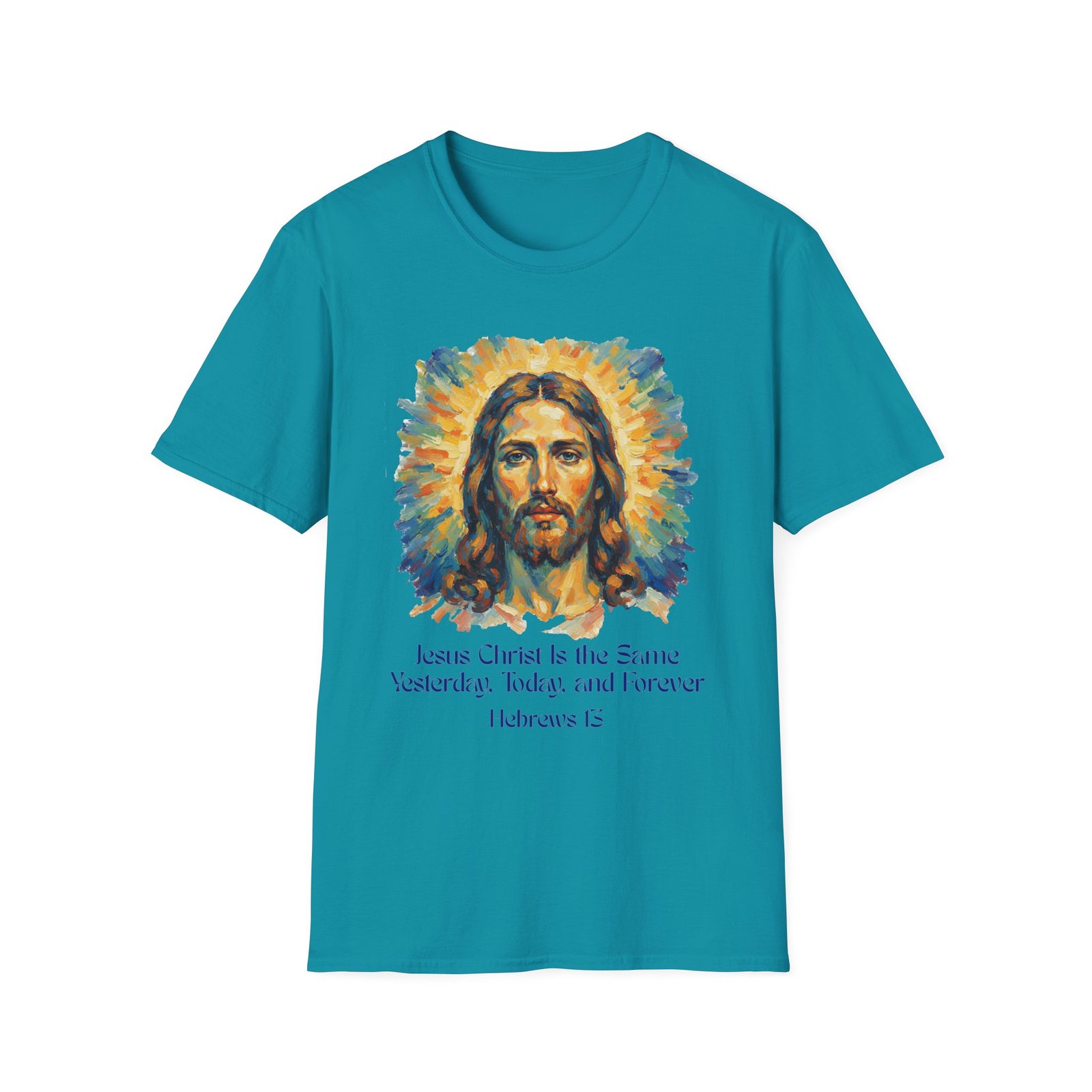 jesus christ graphic tee, unisex softstyle t shirt, faith apparel, inspirational gift, religious top