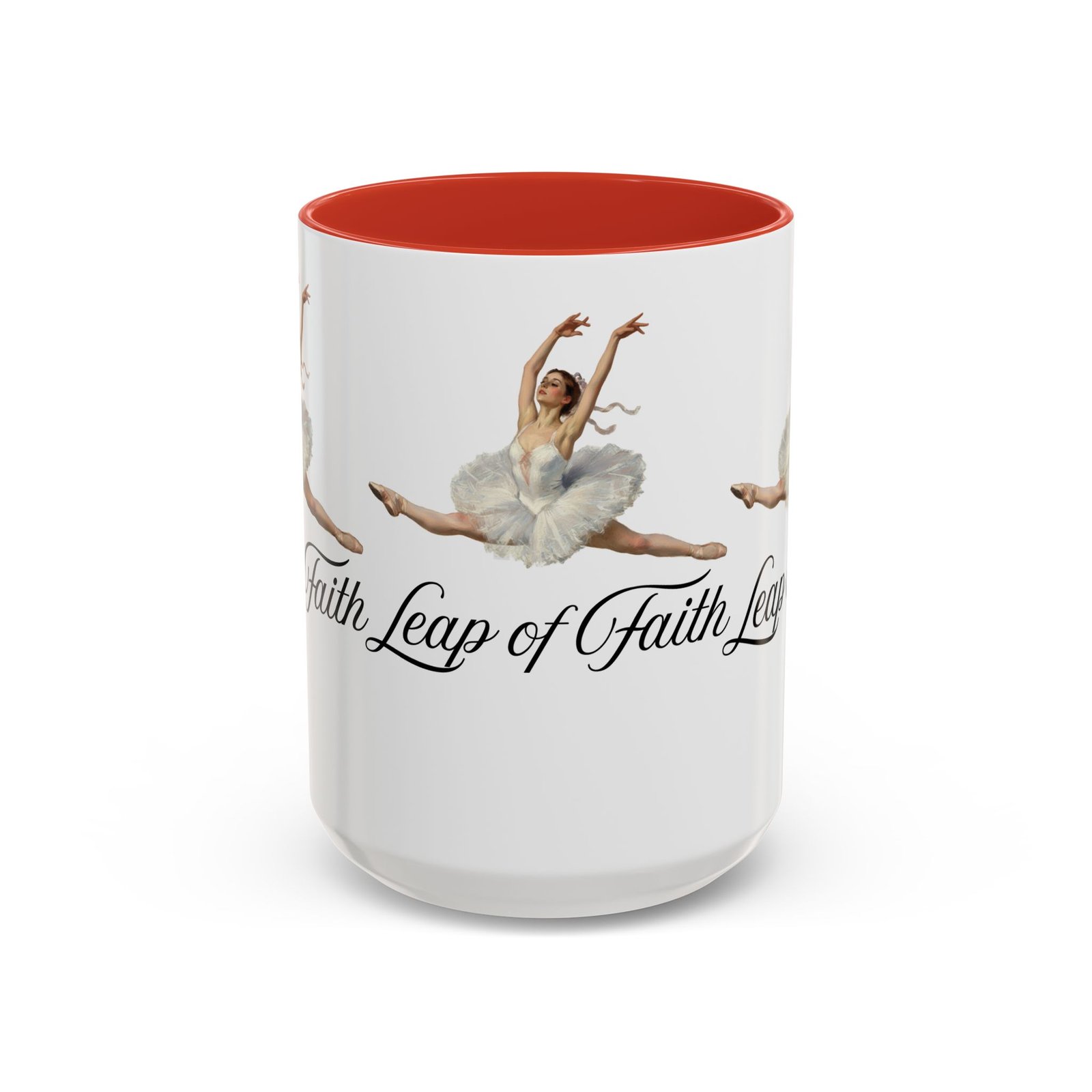 ballet themed coffee mug 15 oz : leap of faith, perfect gift for dancers, inspirational cup for performers, motivational decor, dance lover's mug
