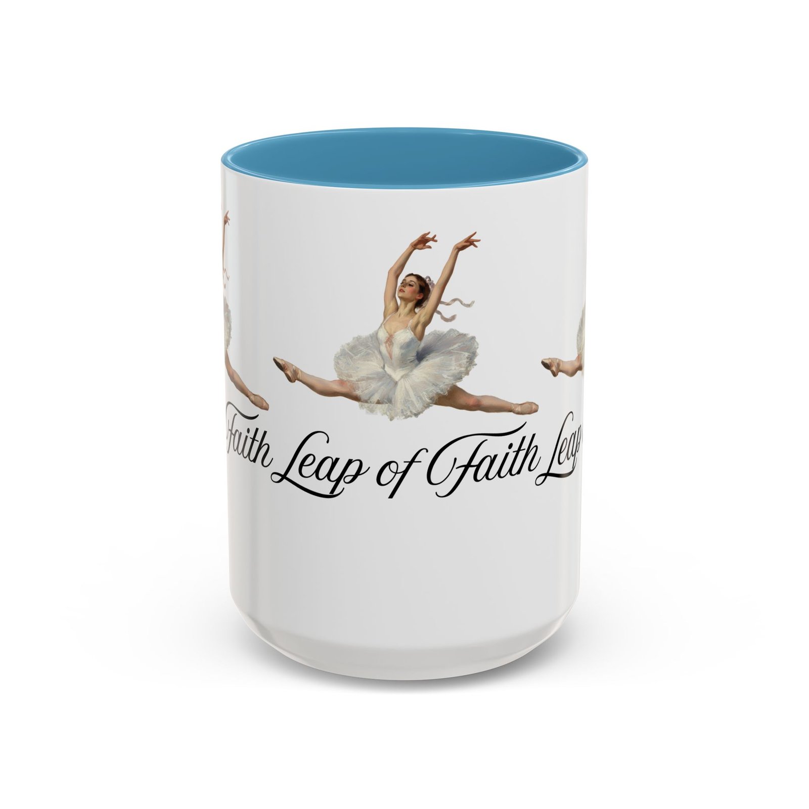 ballet themed coffee mug 15 oz : leap of faith, perfect gift for dancers, inspirational cup for performers, motivational decor, dance lover's mug
