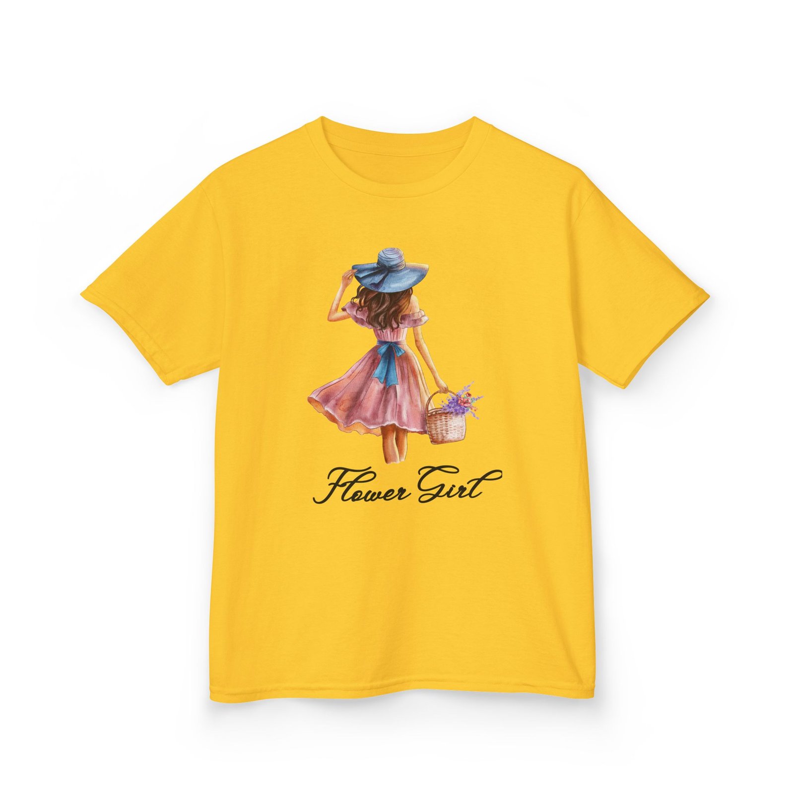 flower girl kids tee, cute kids t shirt, spring fashion, outdoor playwear, children's gift, floral design