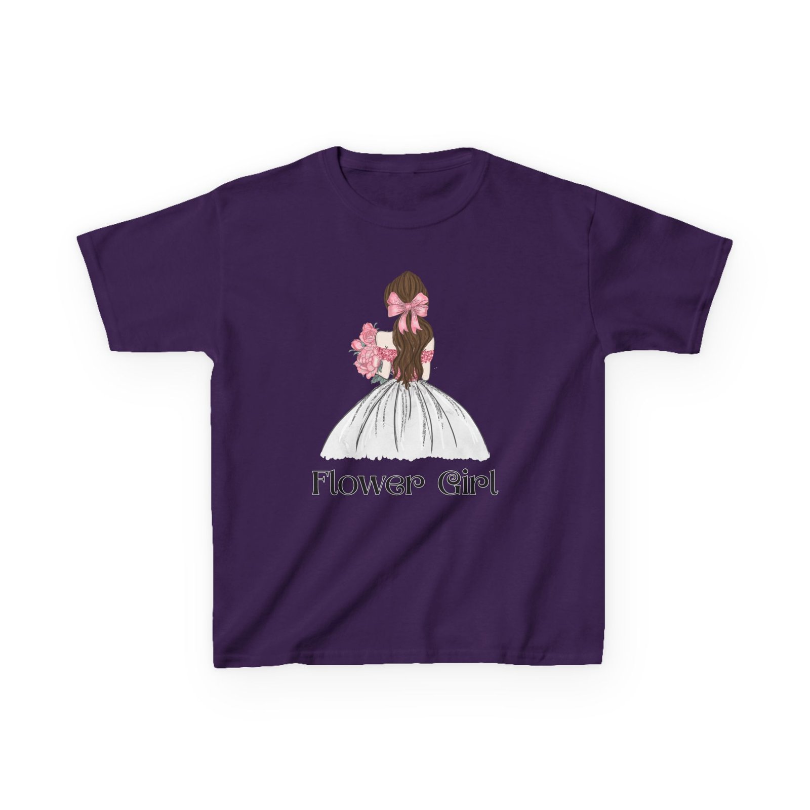 flower girl tee kids adorable cotton t shirt for weddings, birthday parties, flower girls, special occasions, stylish kids wear