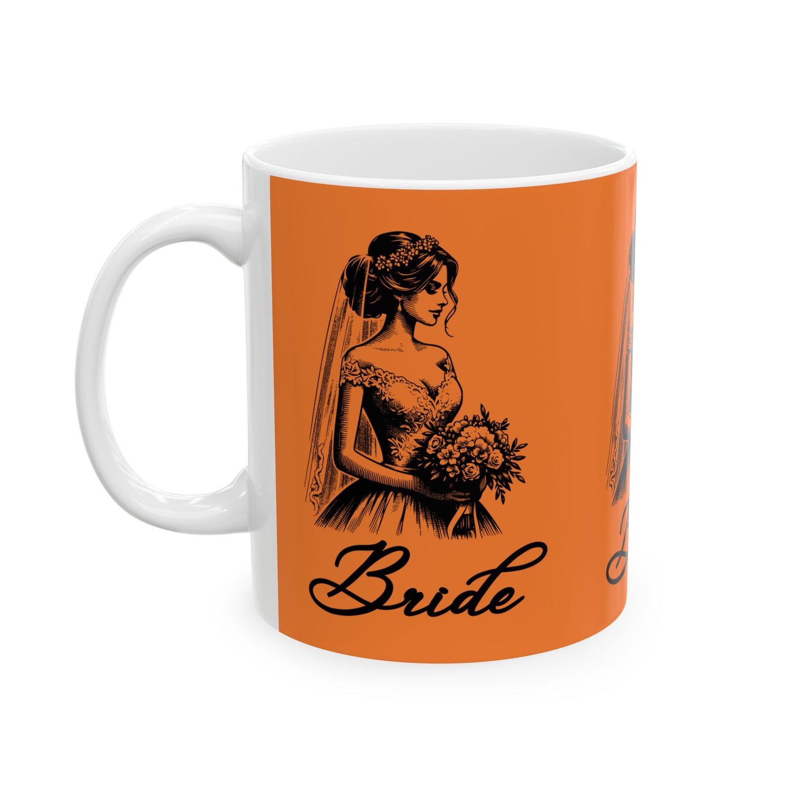 bride ceramic mug 11 oz perfect october wedding gift for bride, bridal shower keepsake, wedding day coffee mug, bride's morning coffee