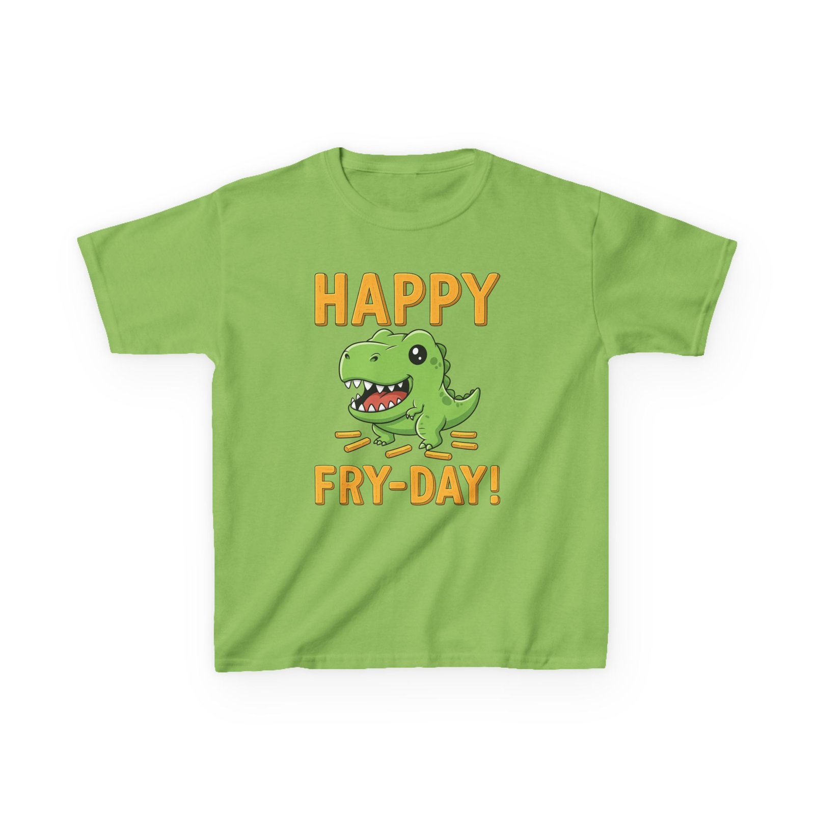 happy fry day kids tee, fun dinosaur t shirt, kids cotton shirt, birthday gift, everyday wear, summer fun, playful tee