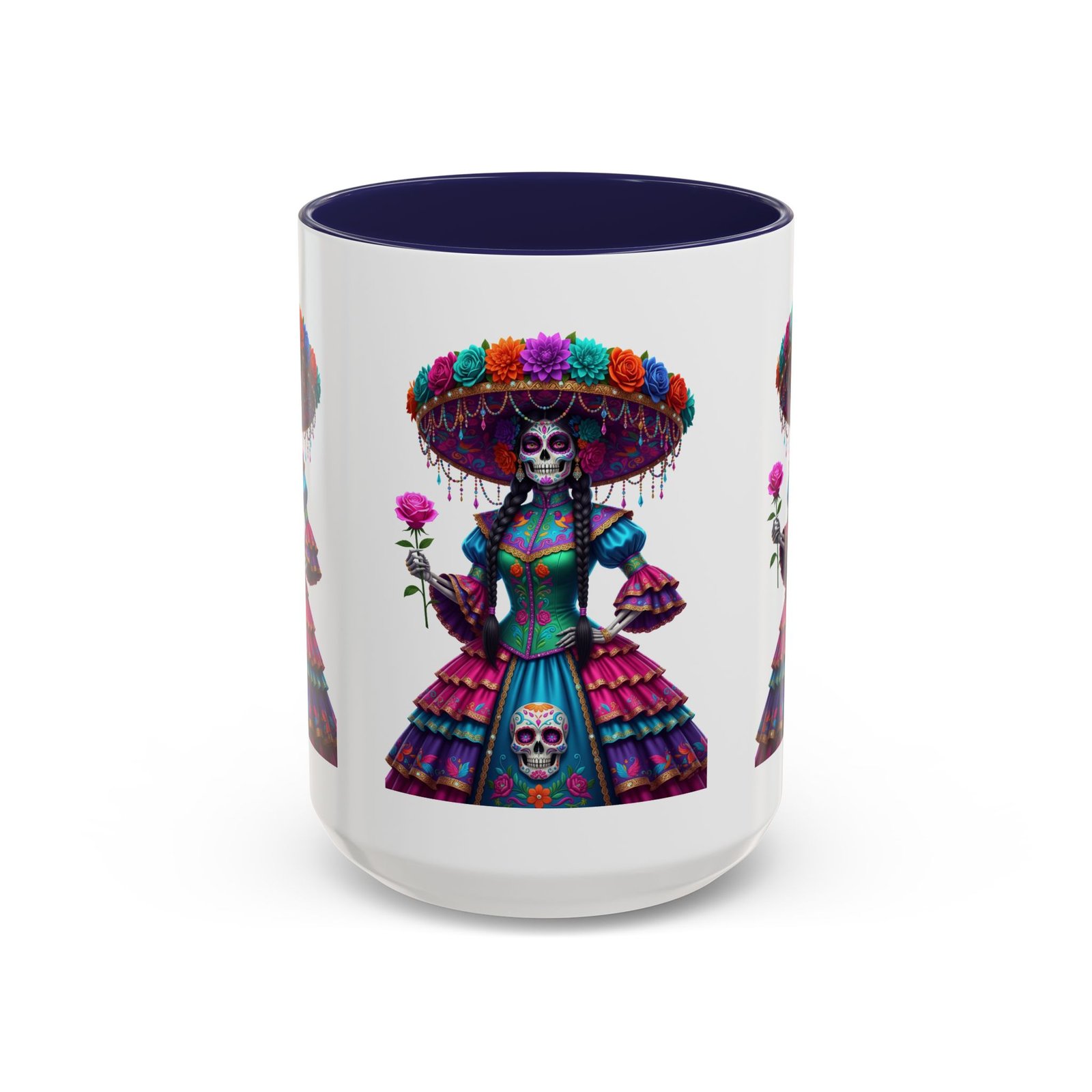 la catrina elegante – día de los muertos inspired artwork, caffeine lover gift, halloween decor, artful drinkware