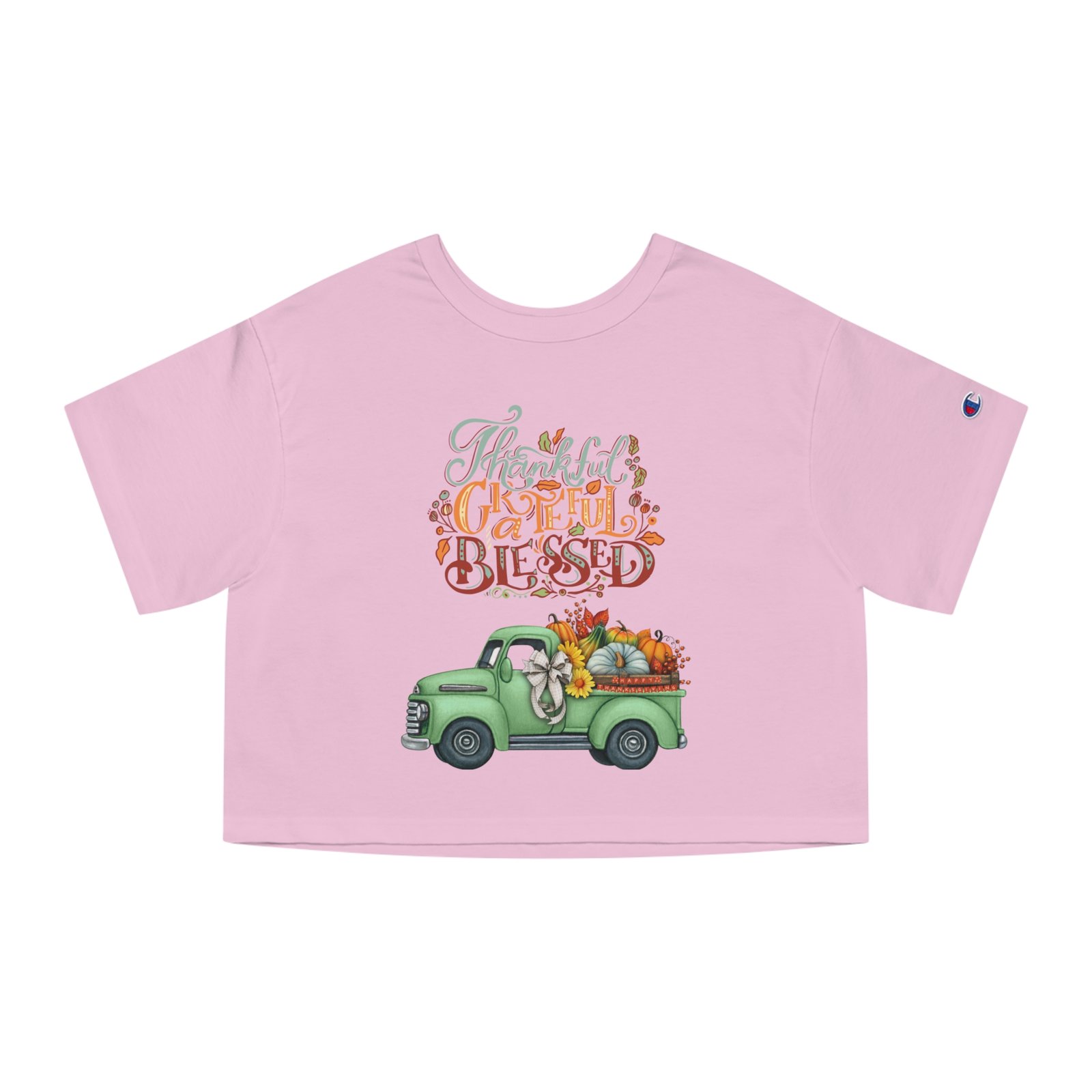 thankful grateful blessed cropped t shirt | fall fashion, harvest style, gift for women, casual chic, autumn apparel