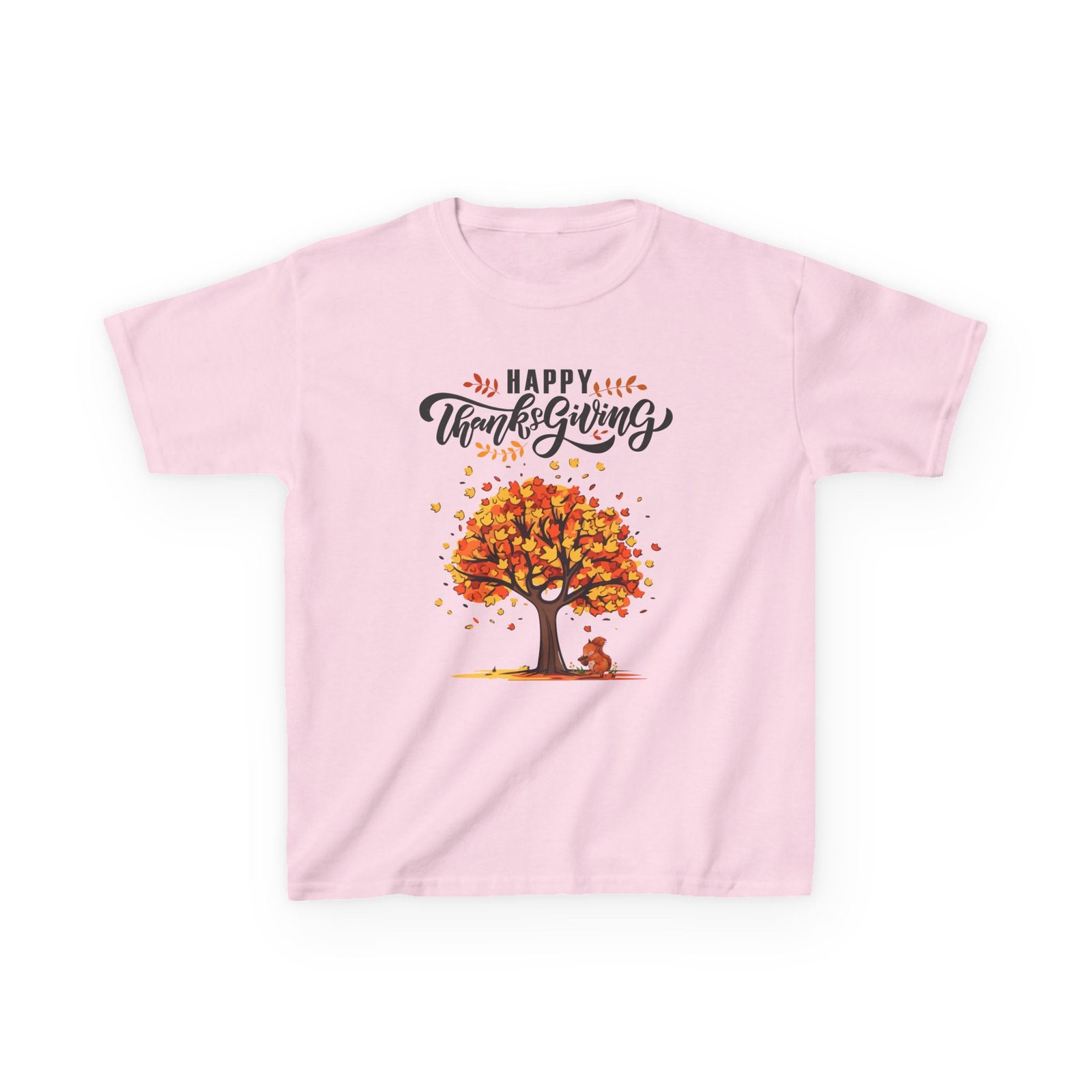 happy thanksgiving kids tee, fall t shirt, autumn apparel, festive gift, holiday outfit, tree and leaves design
