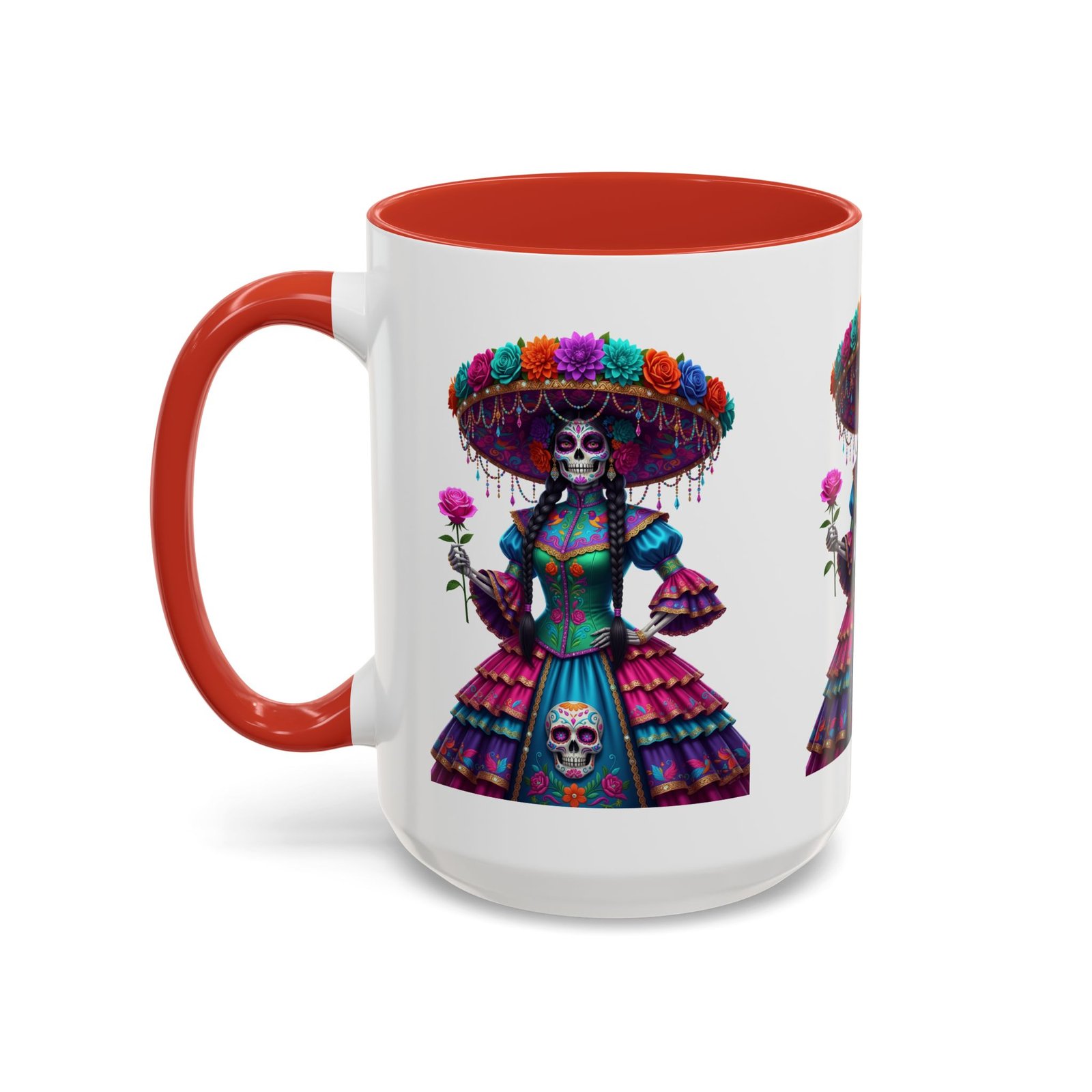 la catrina elegante – día de los muertos inspired artwork, caffeine lover gift, halloween decor, artful drinkware