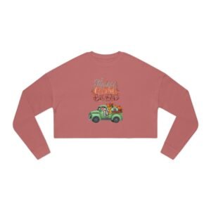 thankful vibes cropped sweatshirt with pumpkin truck, women's fall apparel, cozy sweatshirt, holiday gift, thanksgiving outfit (different design upon request.)