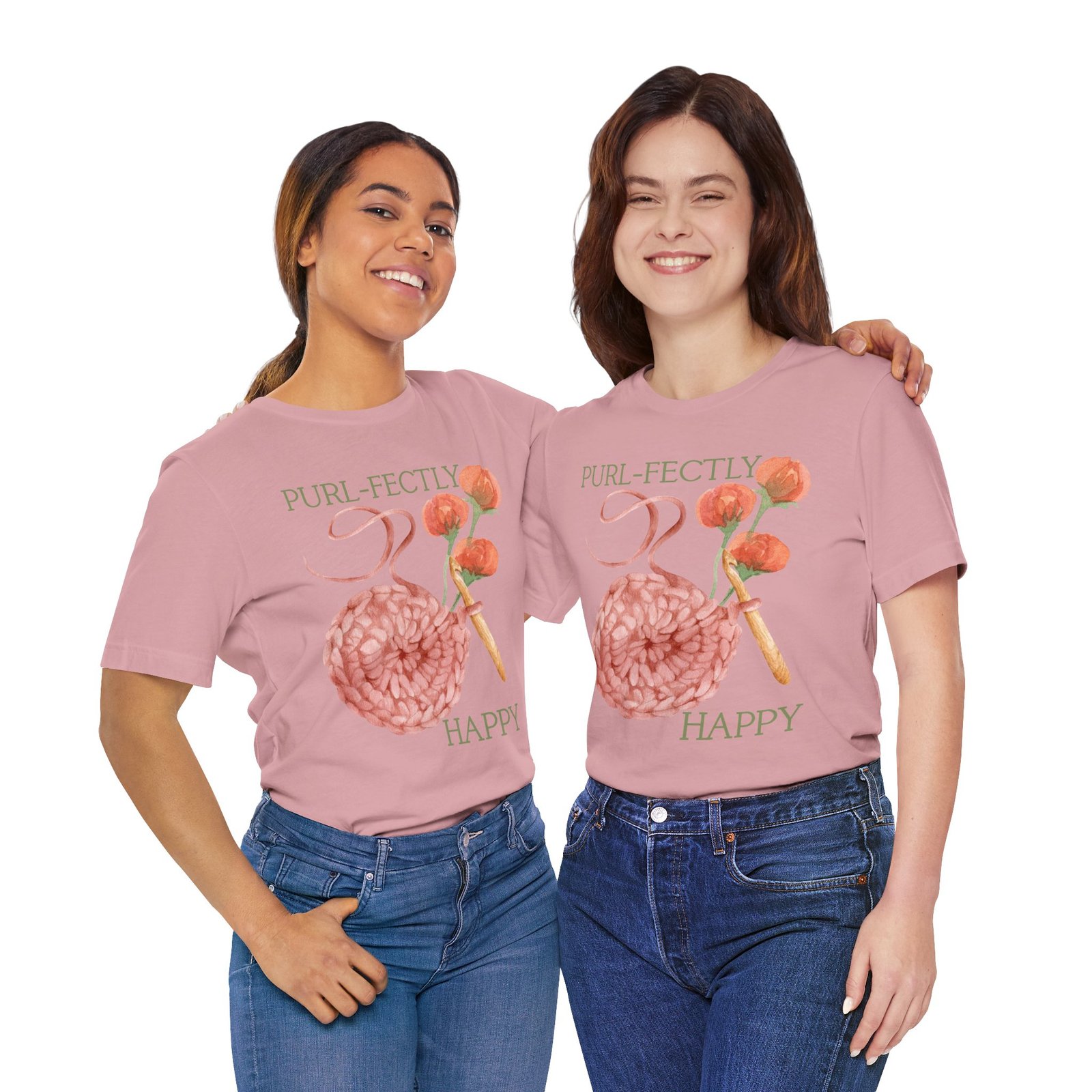 Purl-fectly Happy Crafting Joy Tee -Unisex Short Sleeve Shirt - Image 90
