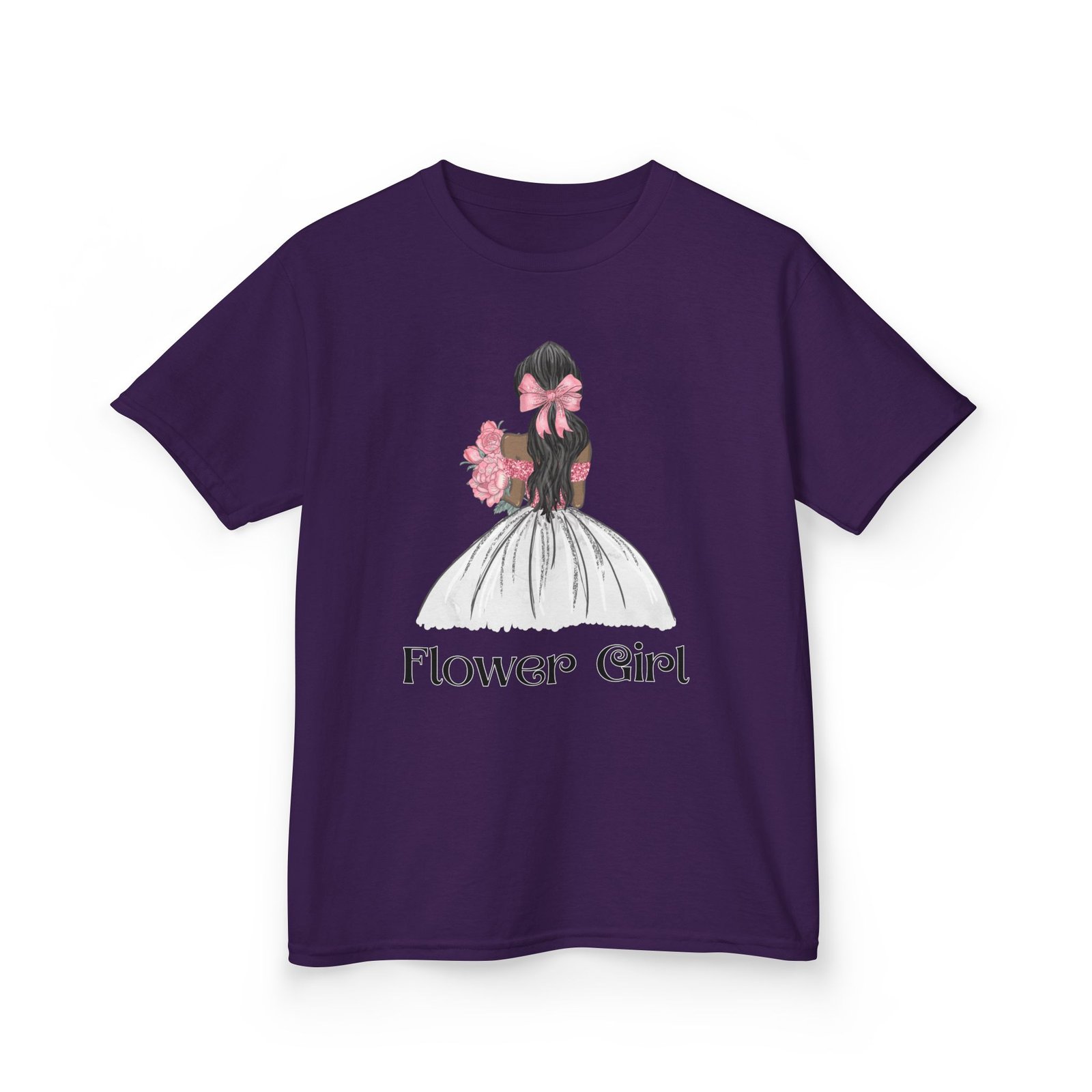 flower girl kids tee, cute floral t shirt for flower girls, wedding apparel, toddler gift, birthday outfit, spring fling top