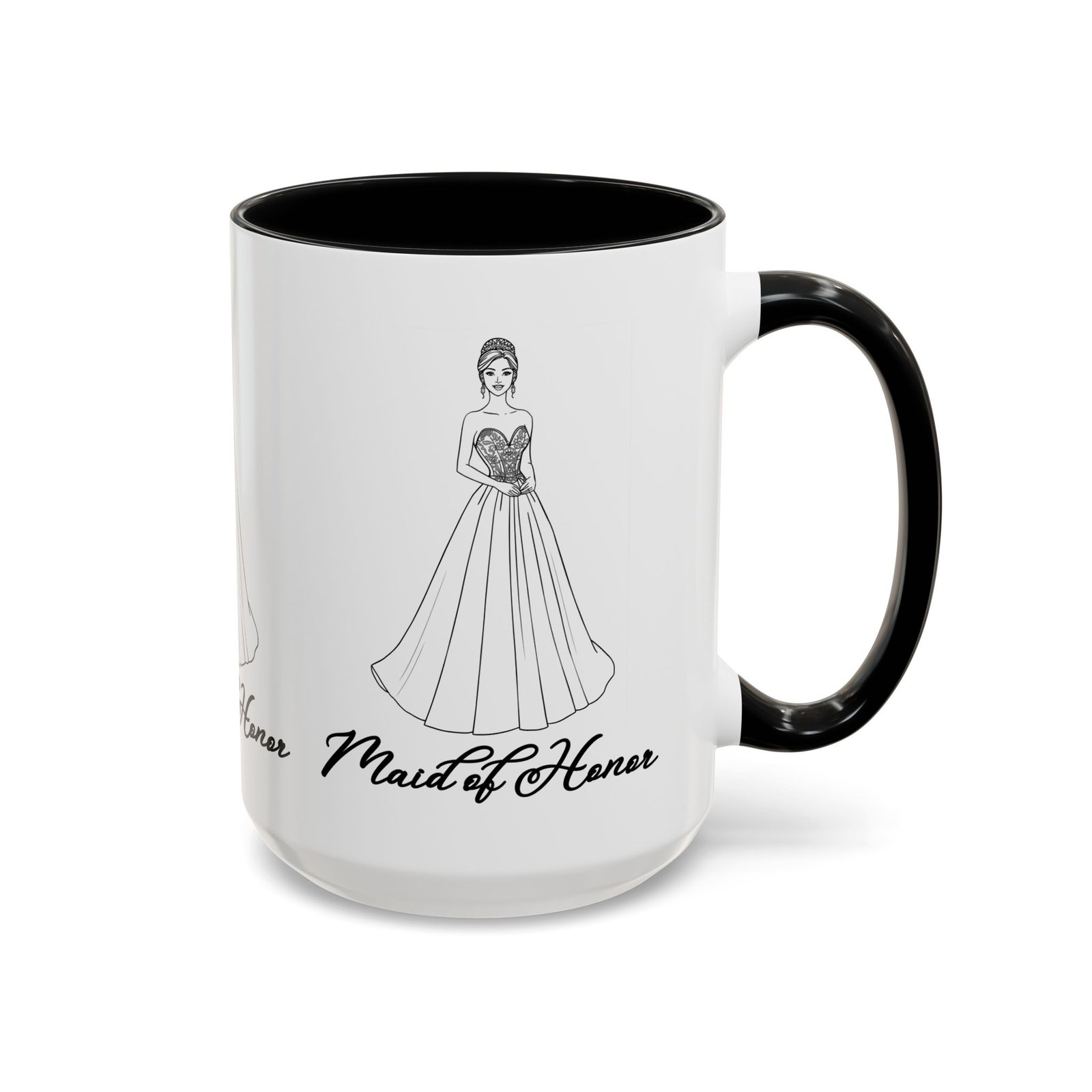 maid of honor coffee mug, bridal party gift, wedding celebration mug, customizable maid of honor cup, cute coffee lover gift