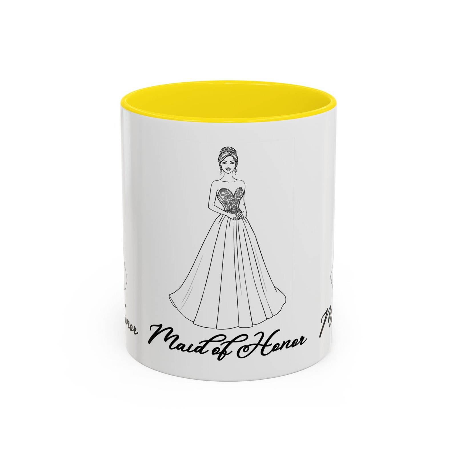 maid of honor coffee mug, bridal party gift, wedding celebration mug, customizable maid of honor cup, cute coffee lover gift